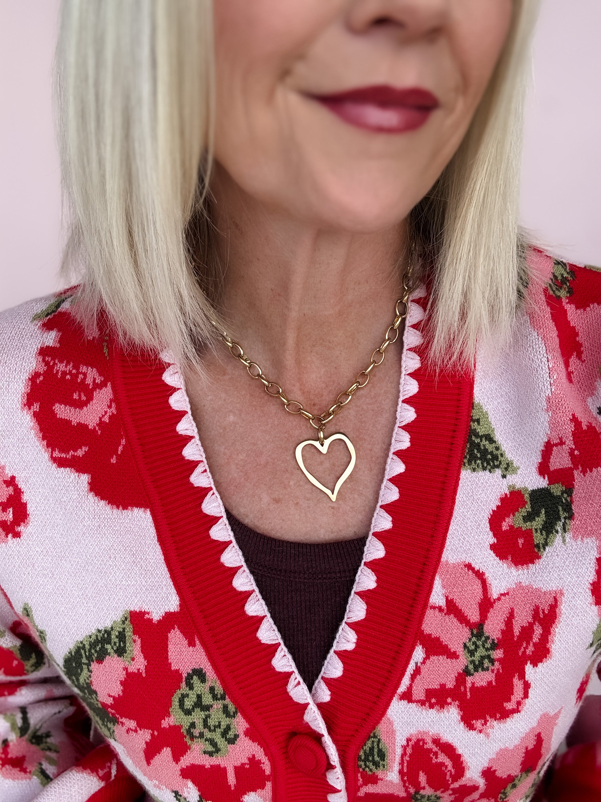 Open Heart Promise Necklace | Gold