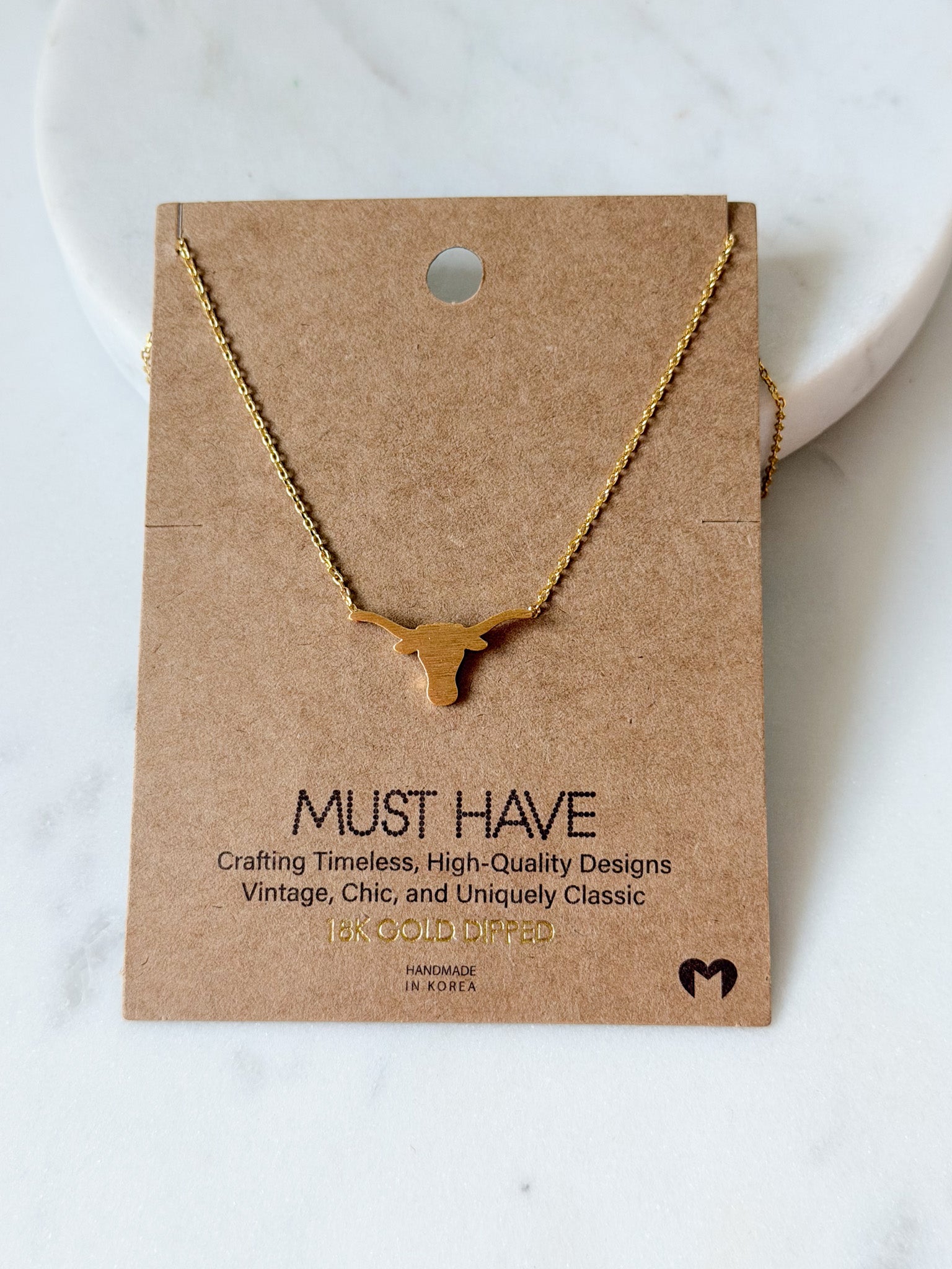Golden Longhorn Necklace