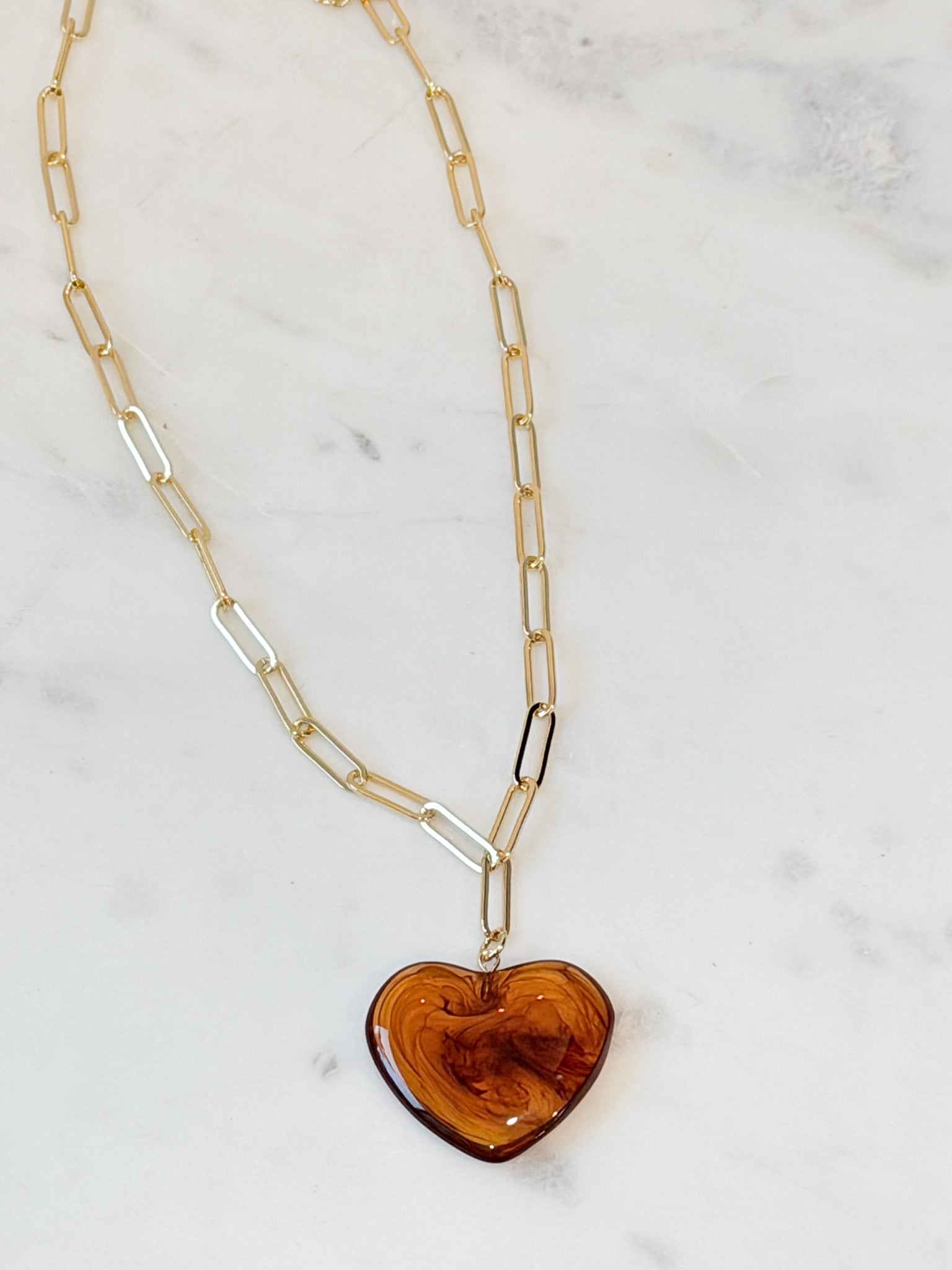 Natalia Heart Necklace | Tortoise