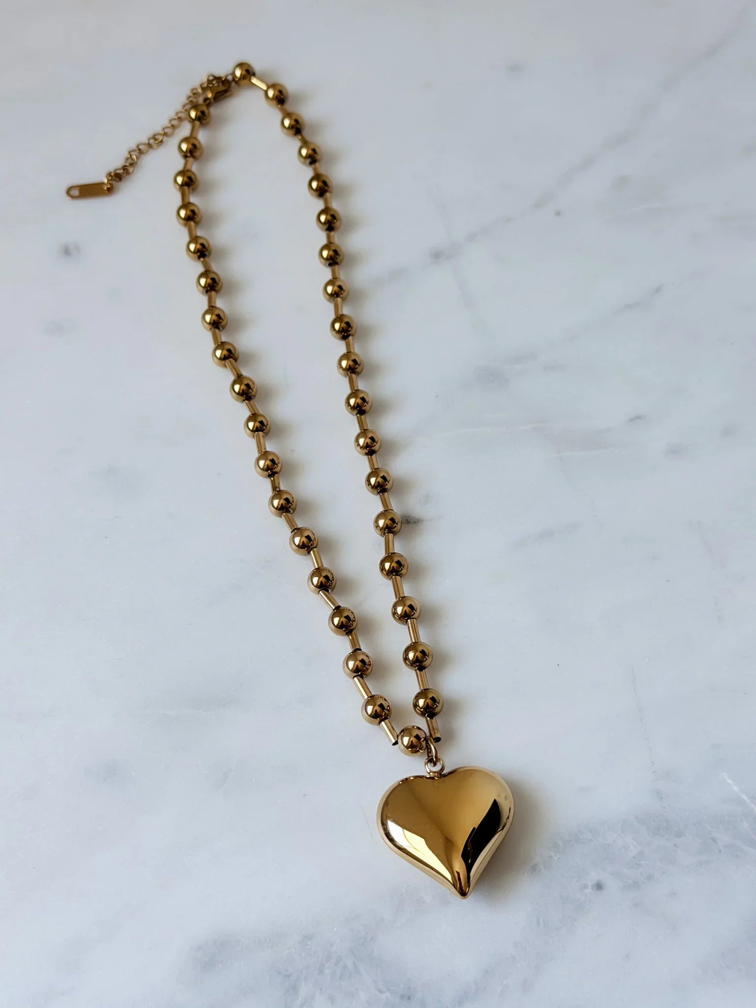 Heart of Gold Beaded Necklace