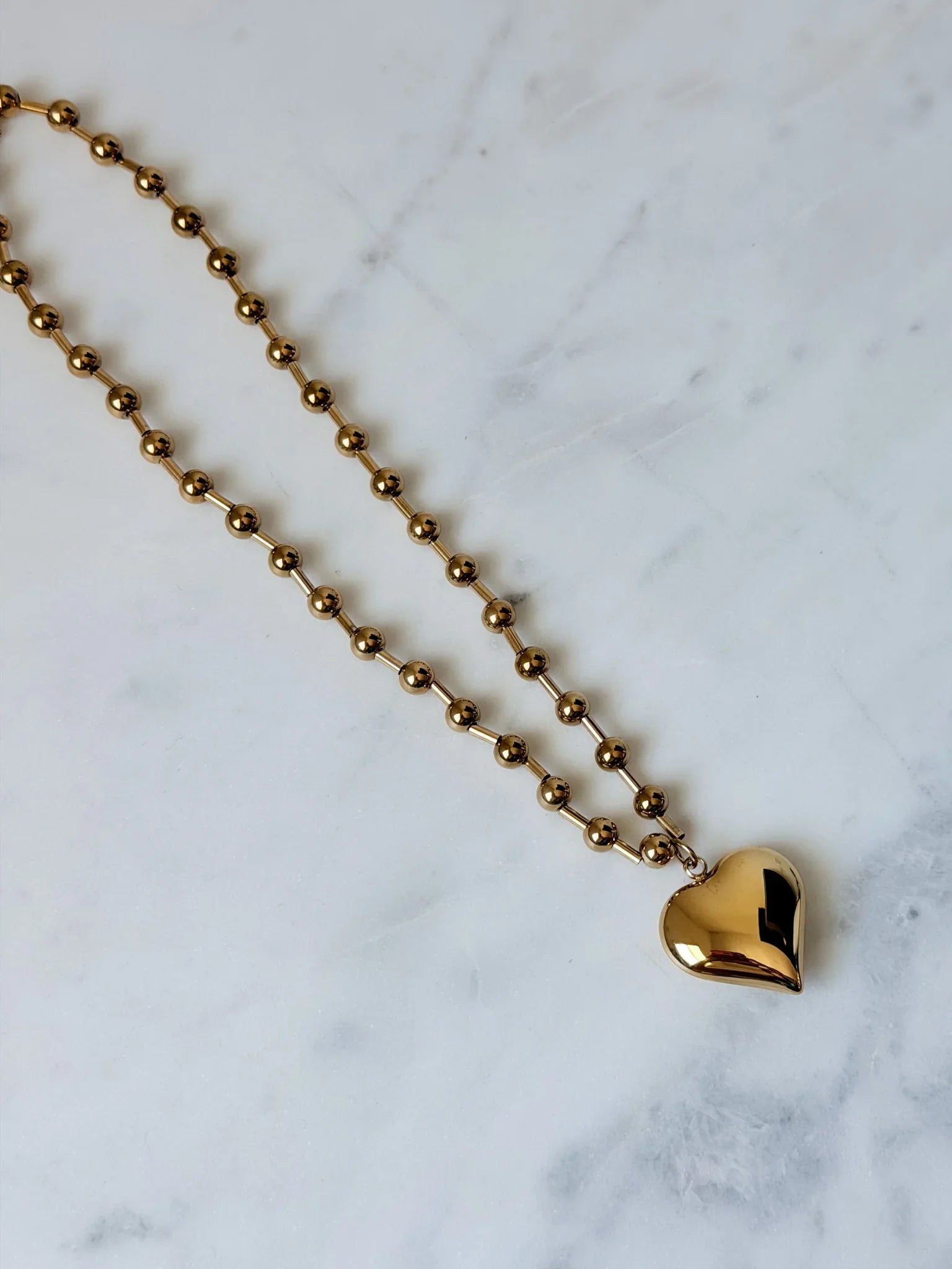 Heart of Gold Beaded Necklace