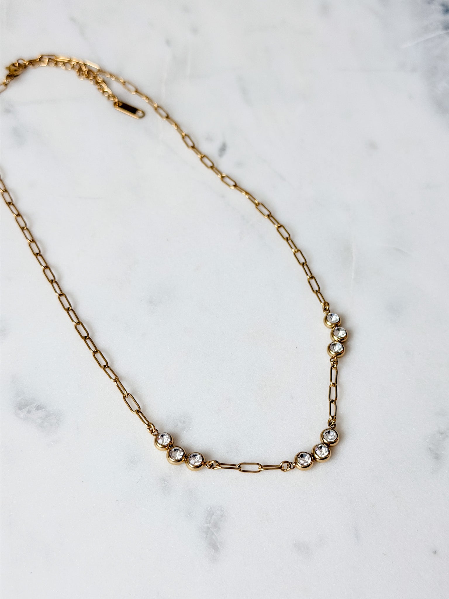 Crystal Clear Necklace | 18K Plated