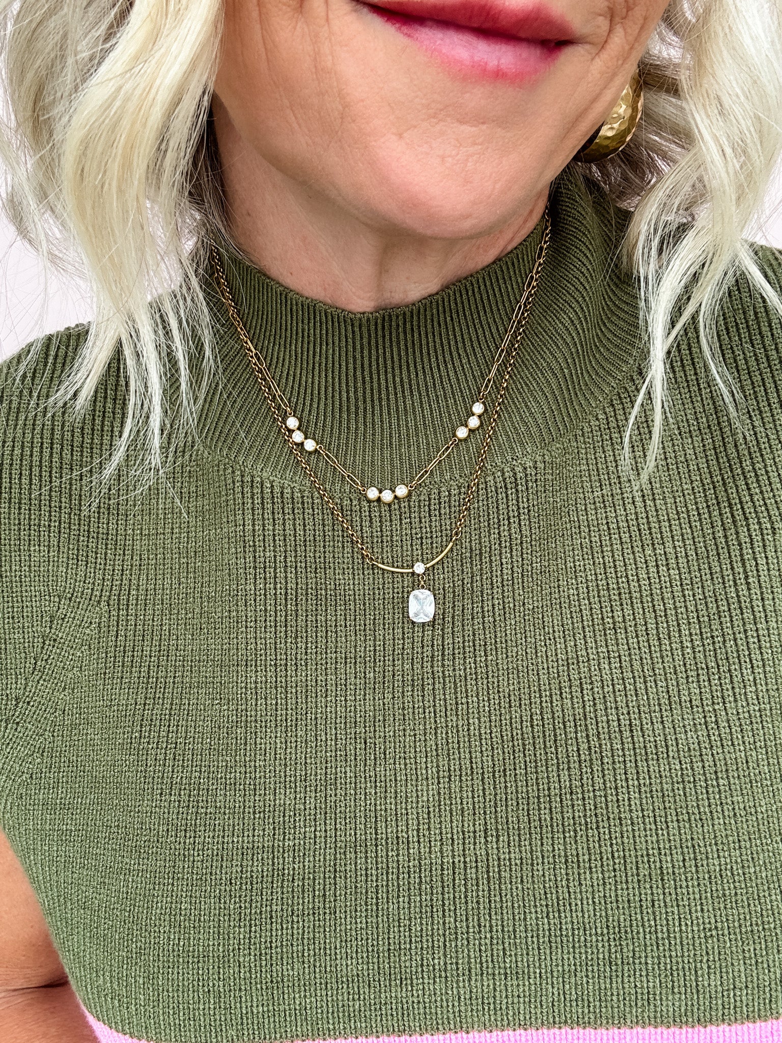 Crystal Clear Necklace | 18K Plated