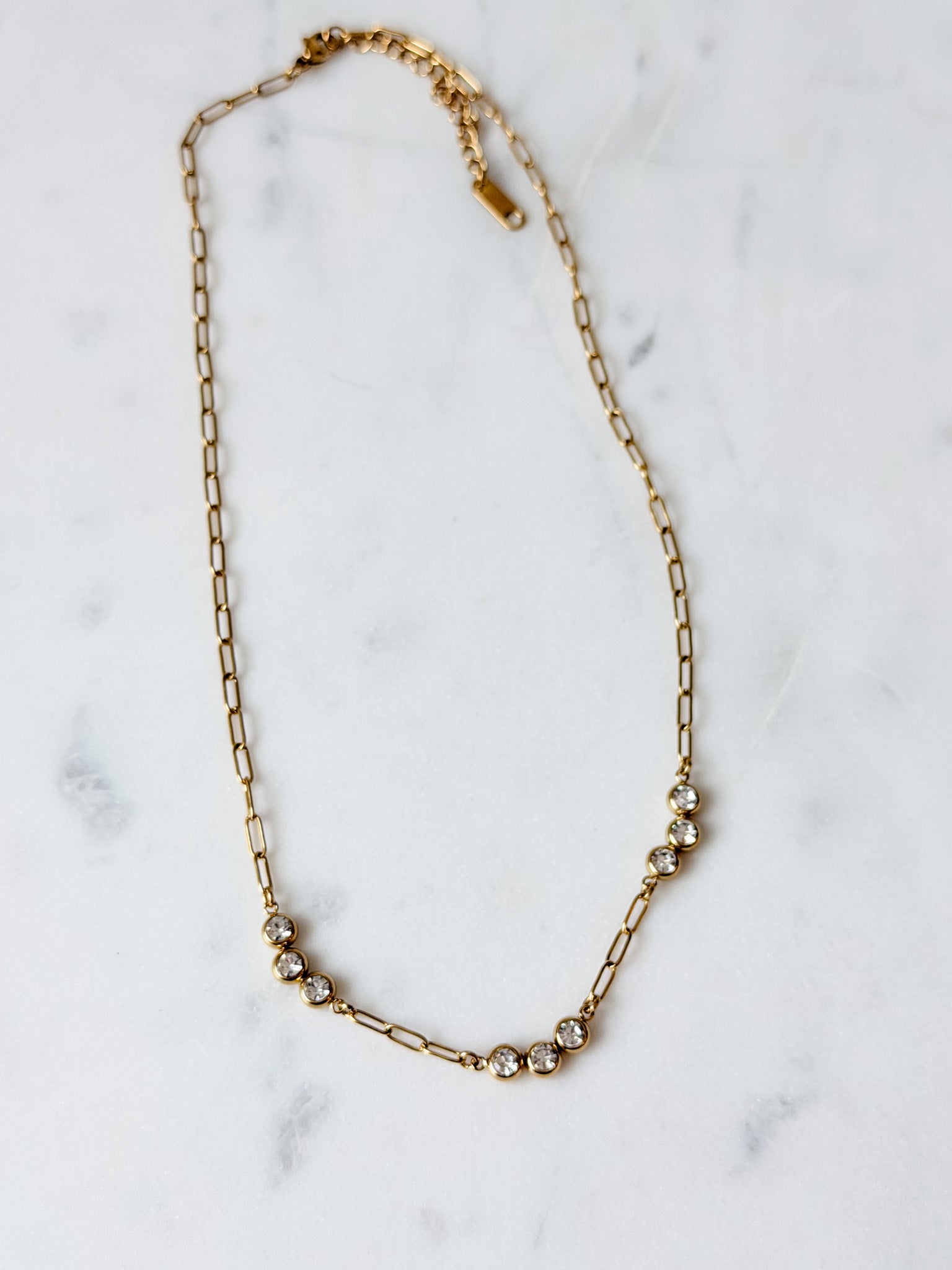 Crystal Clear Necklace | 18K Plated