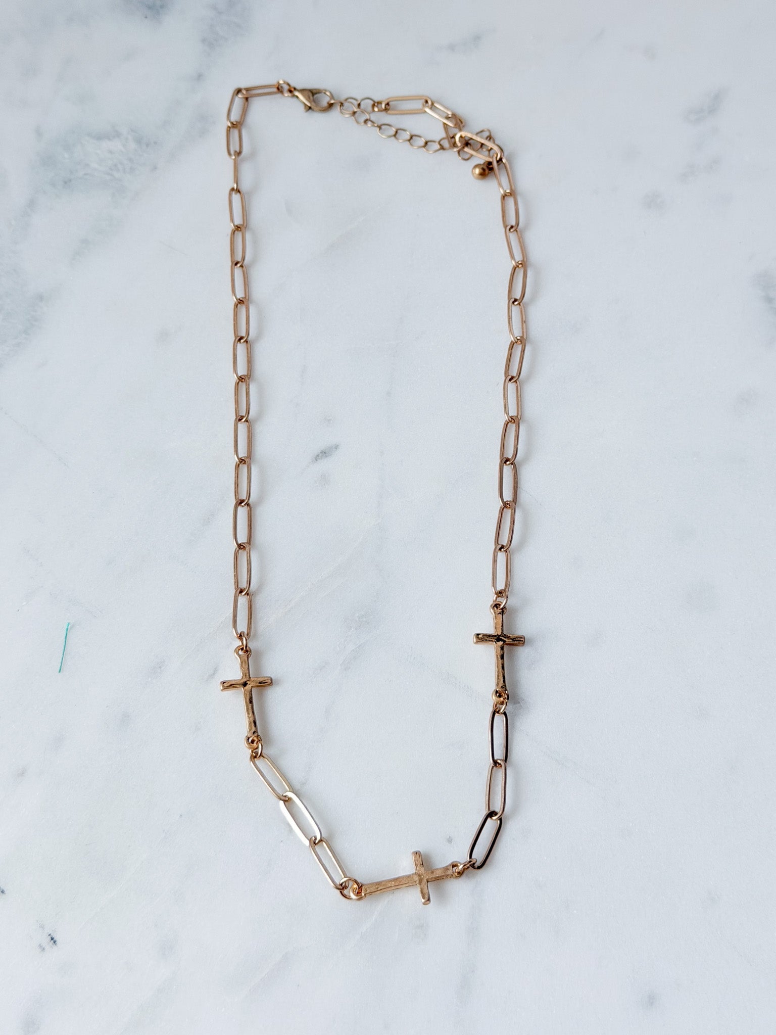 Paperclip Cross Necklace