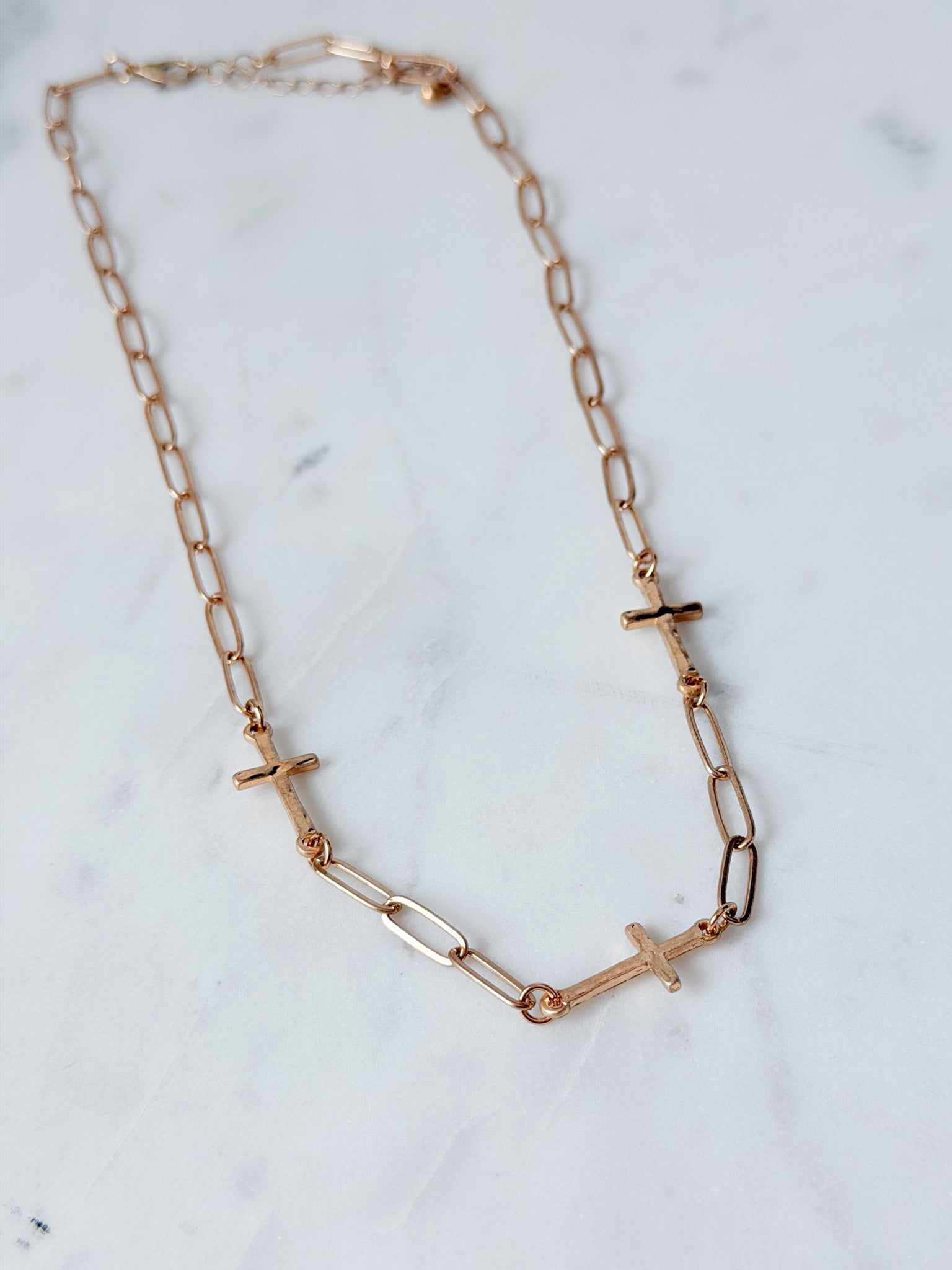Paperclip Cross Necklace