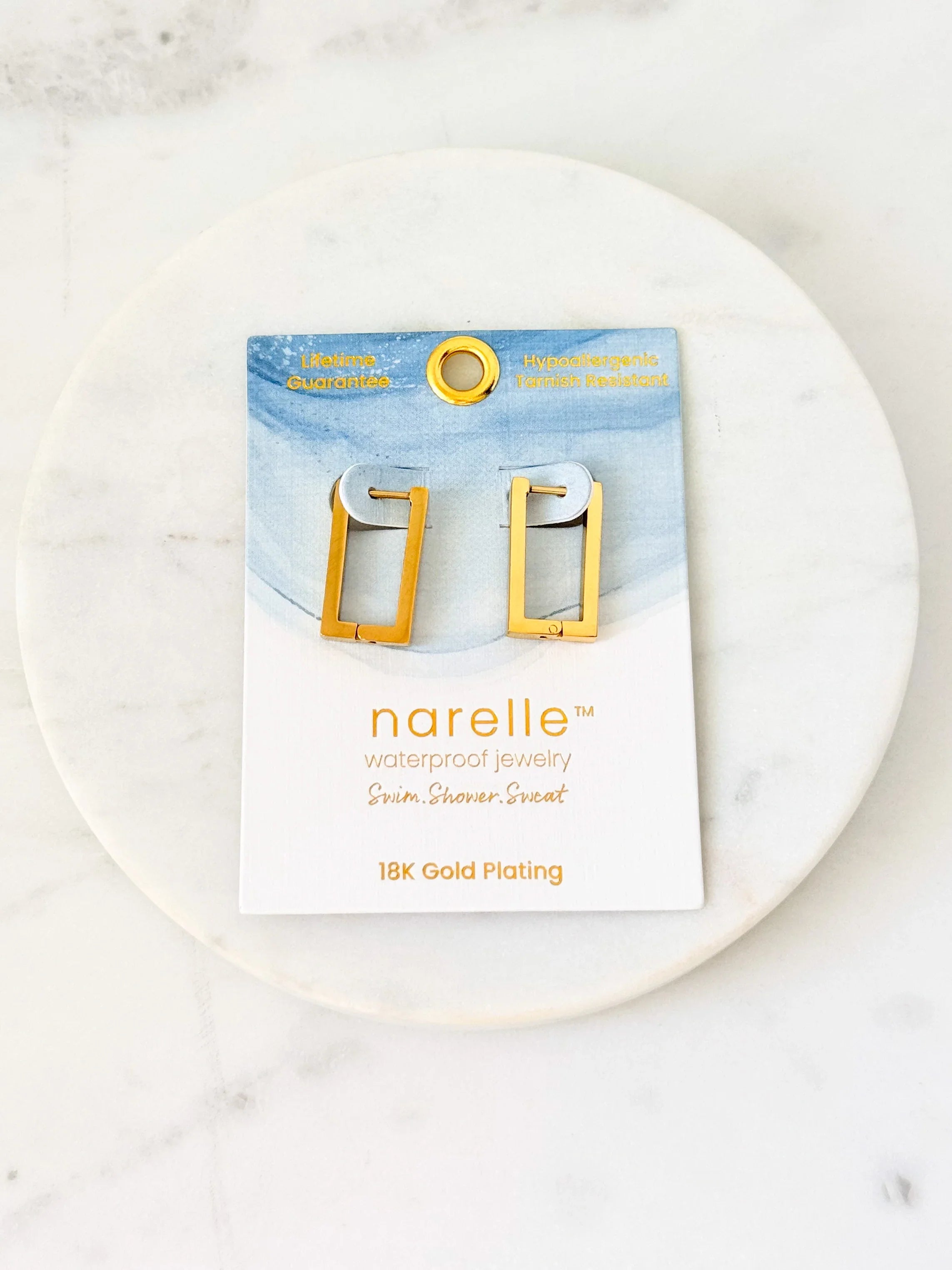 Rectangle Huggie Hoops