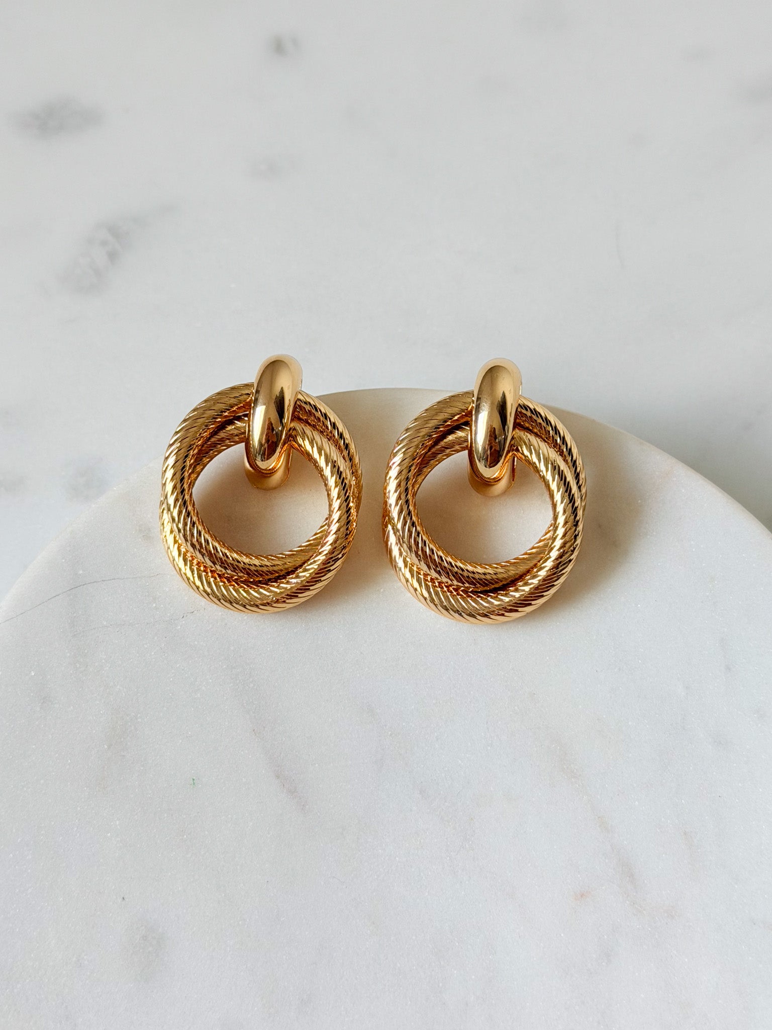Linked Up Gold Stud Earrings