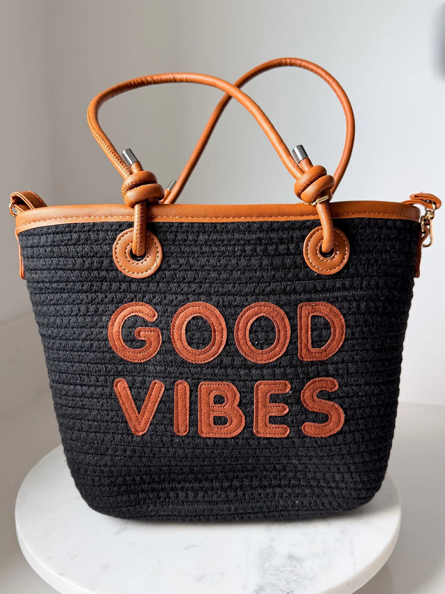 Good Vibes Tote Bag | Black