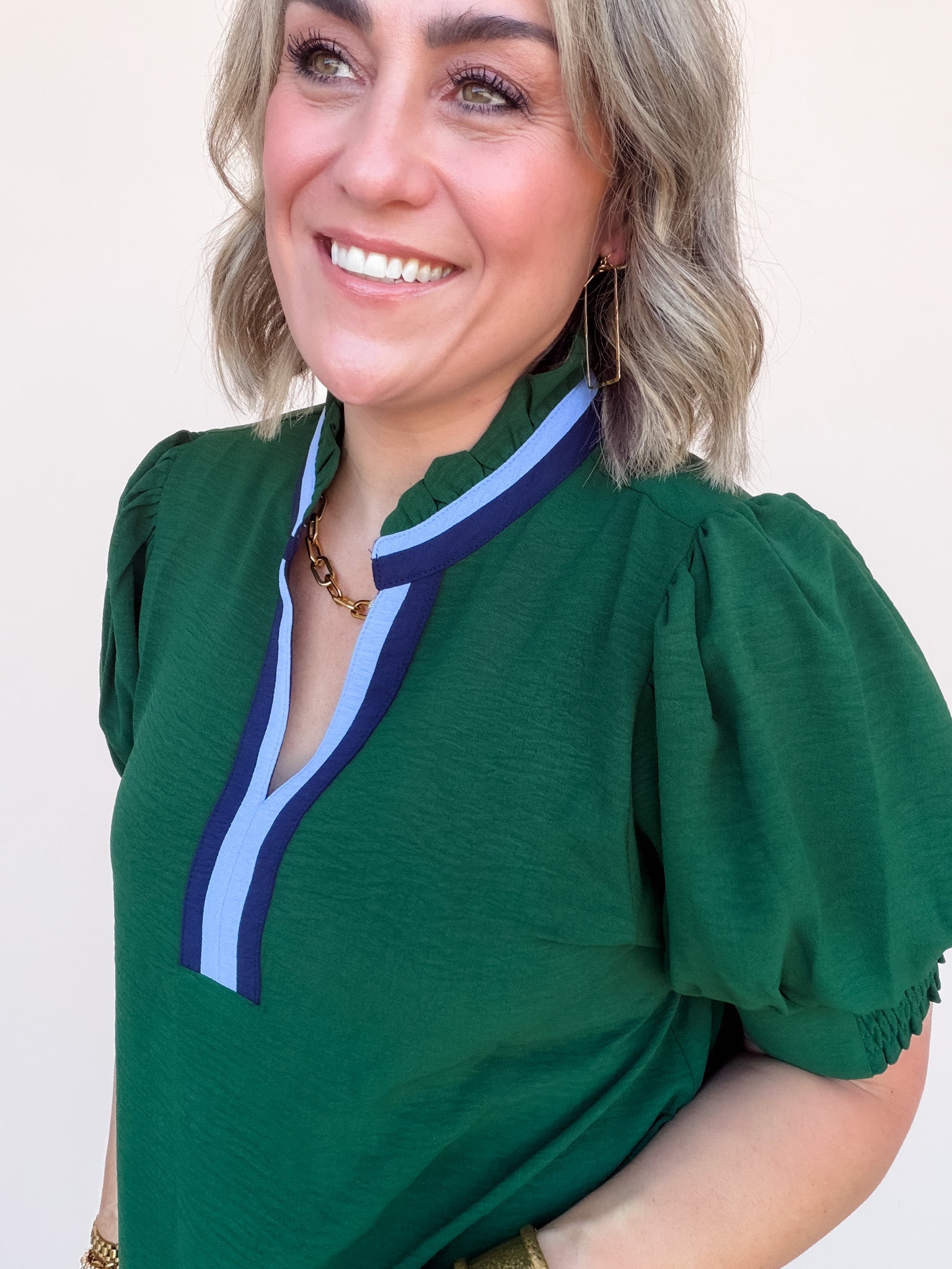 Vivid Trim Top | Hunter Green