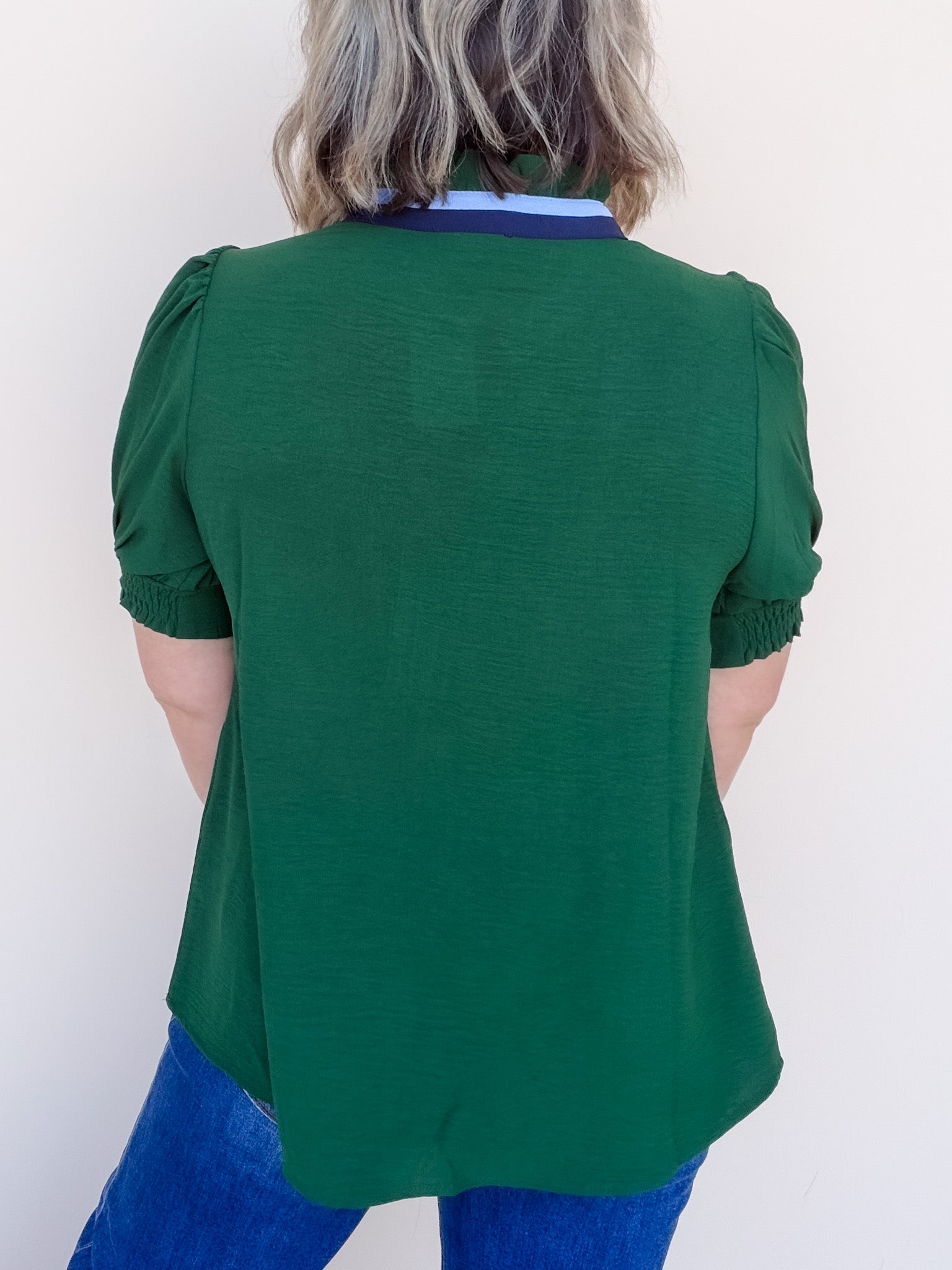 Vivid Trim Top | Hunter Green