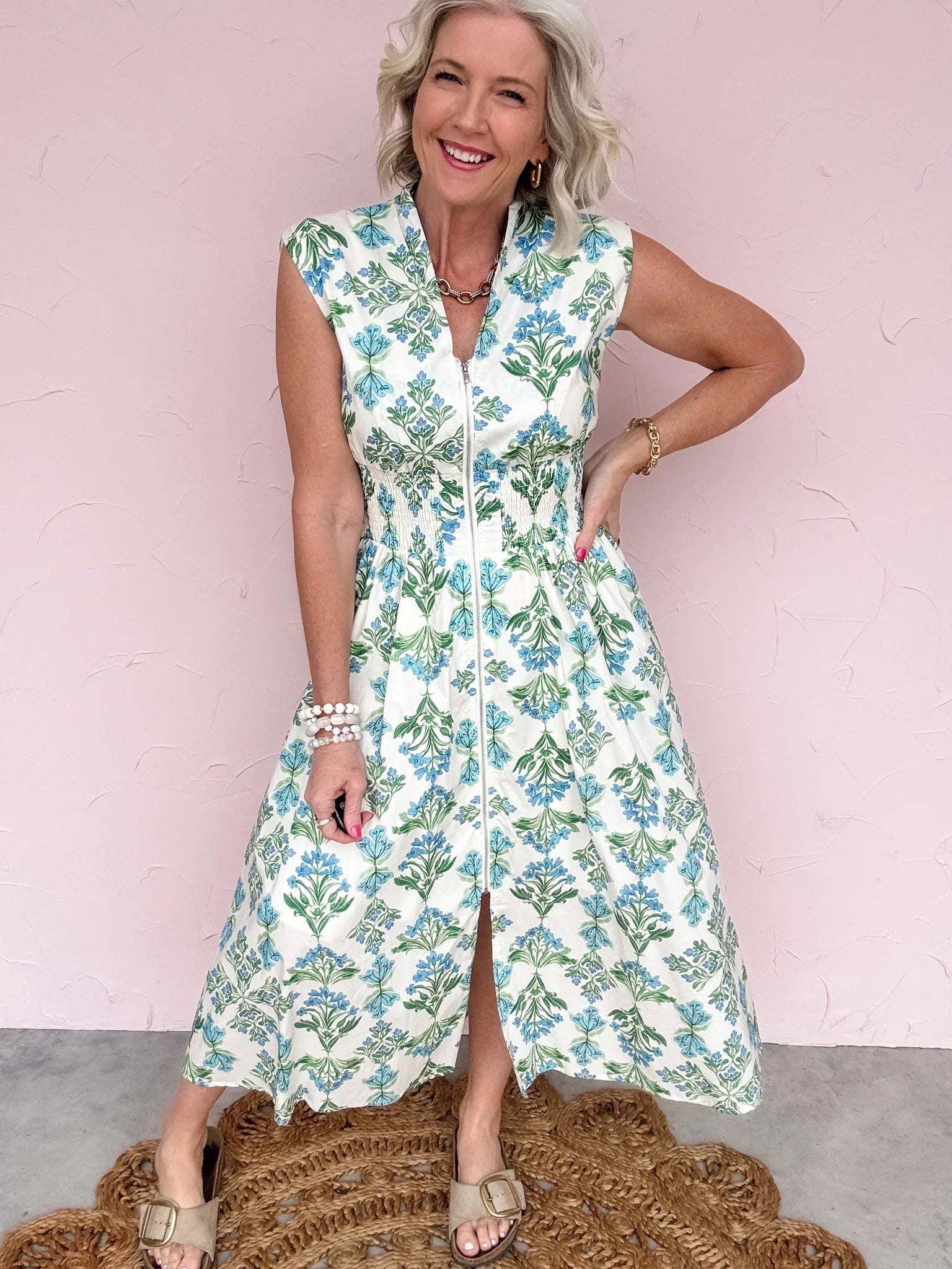 Blue Meadow Floral Dress - 30% OFF