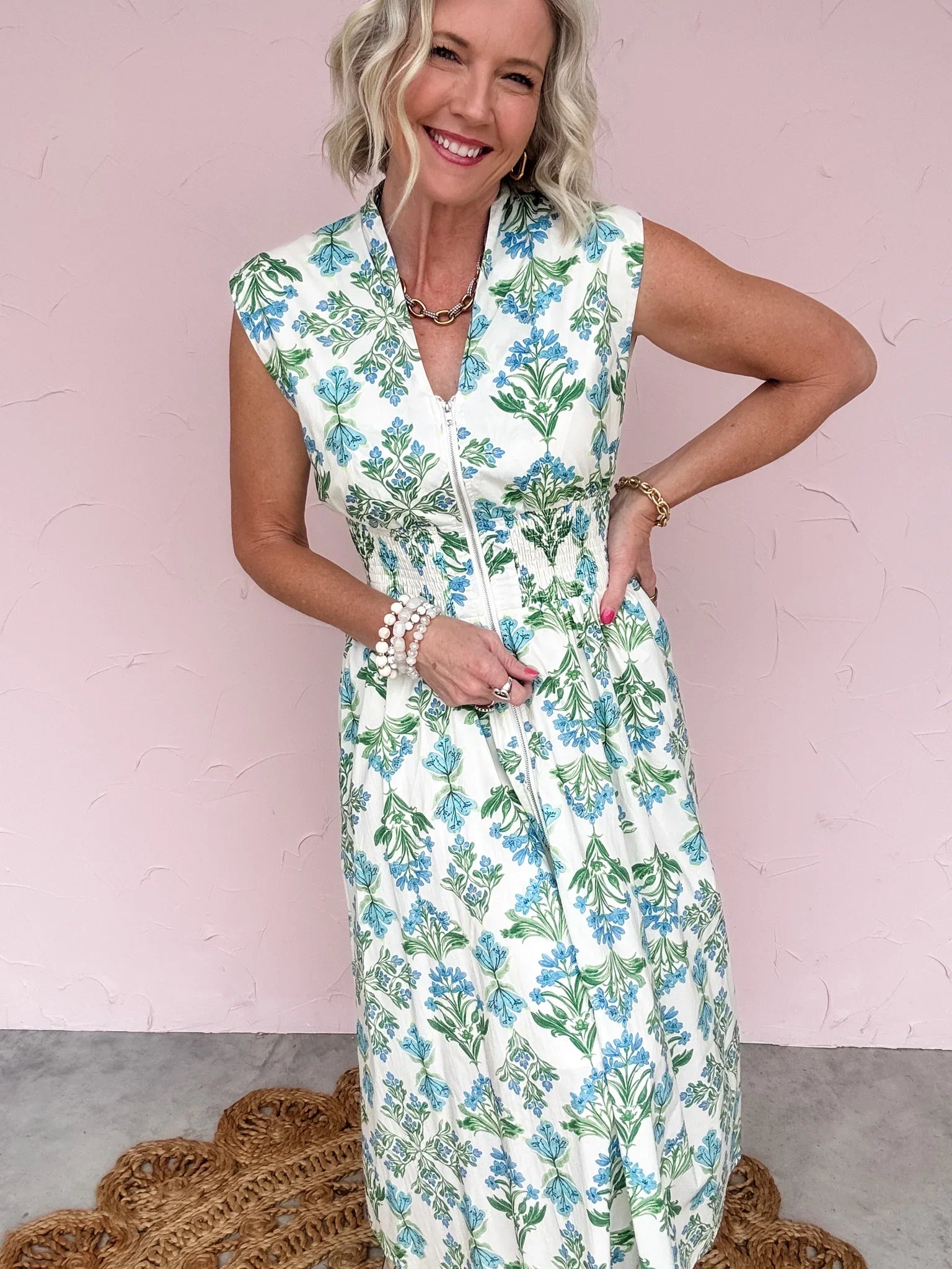 Blue Meadow Floral Dress - 30% OFF