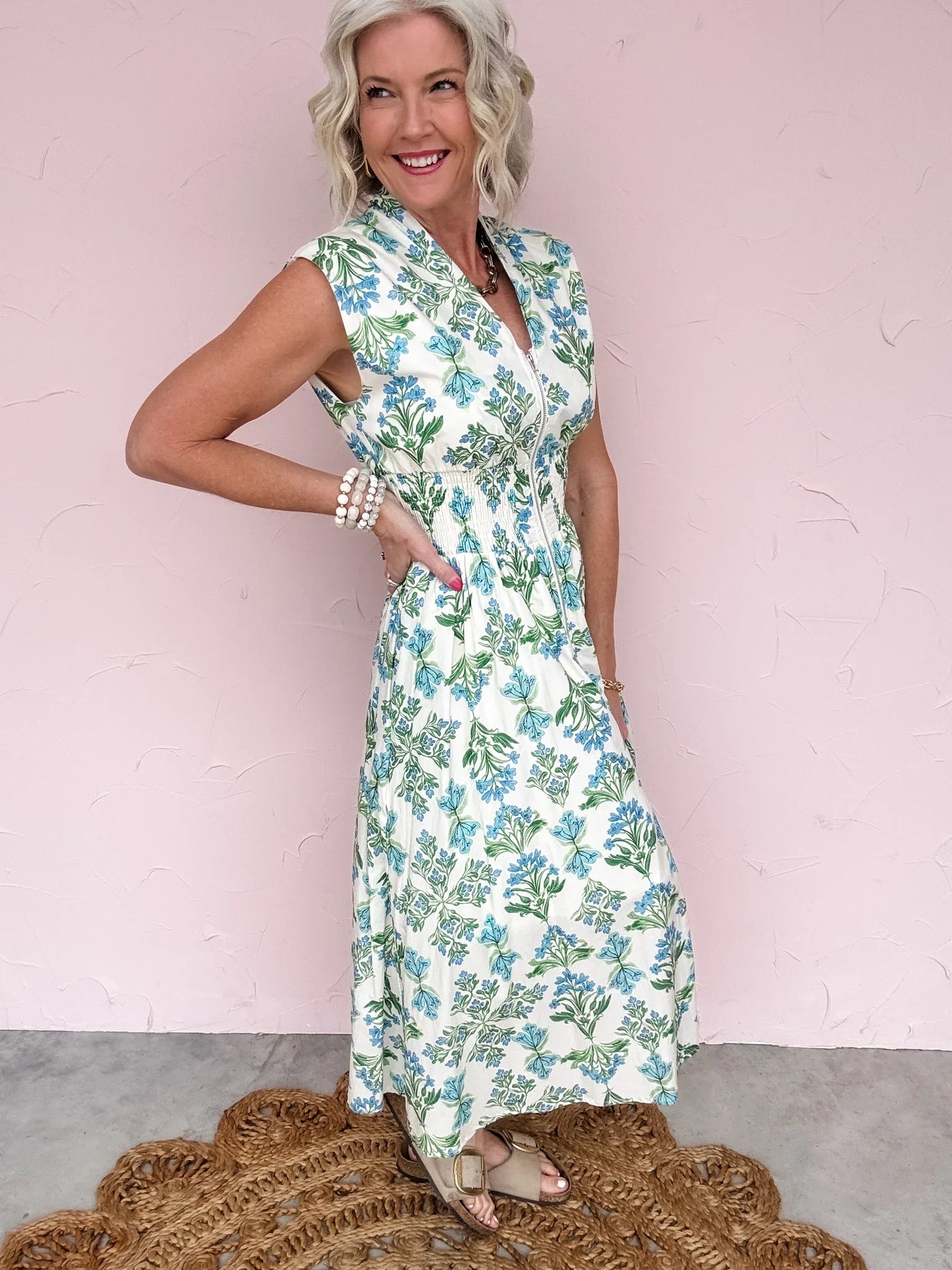 Blue Meadow Floral Dress - 30% OFF