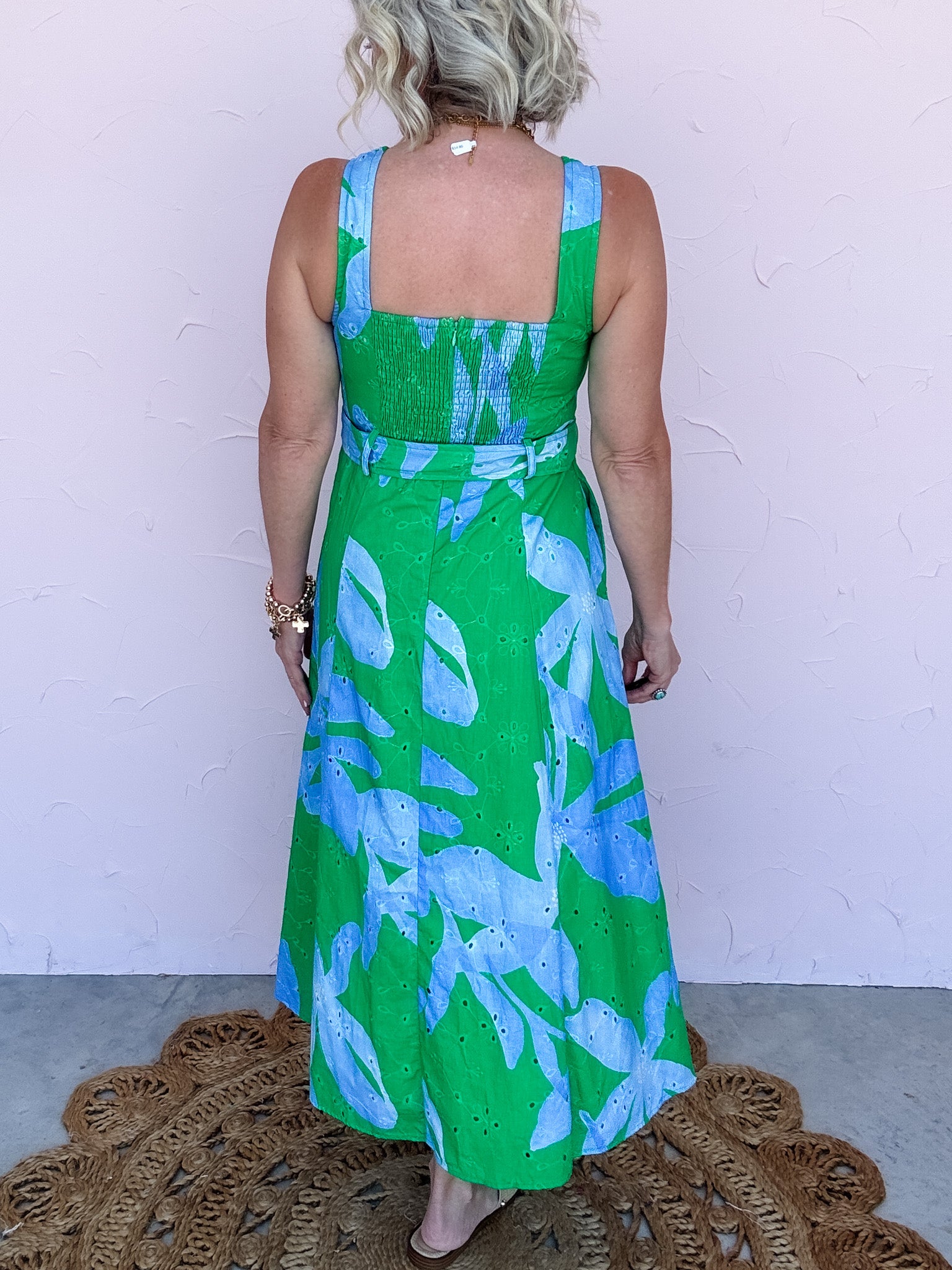 Emerald Tide Eyelet Dress