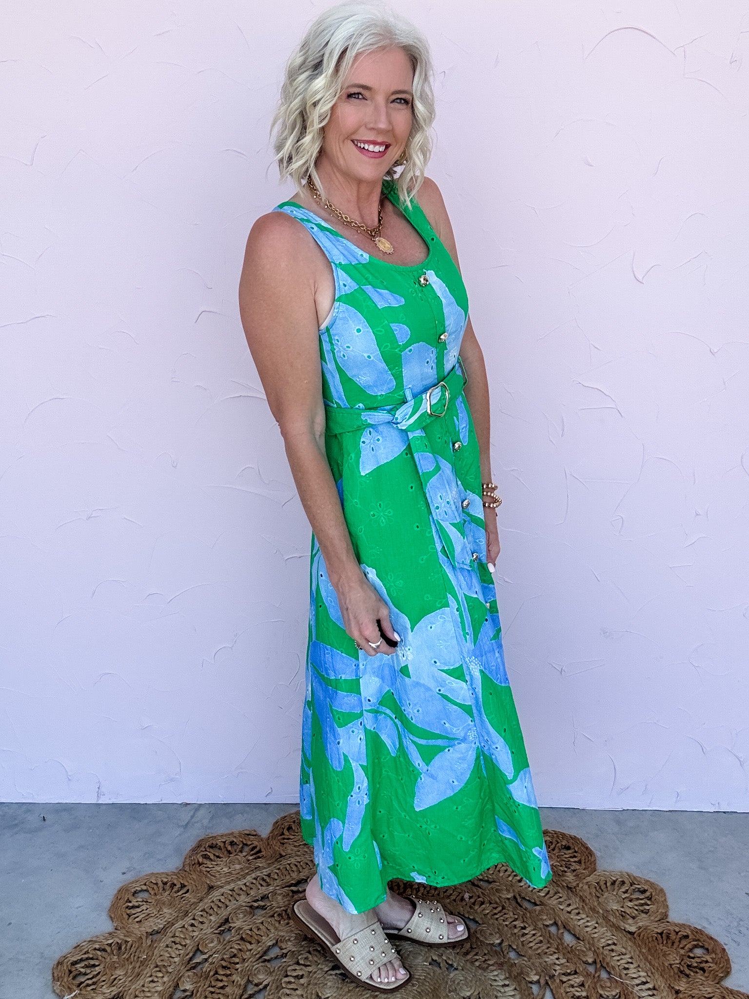 Emerald Tide Eyelet Dress