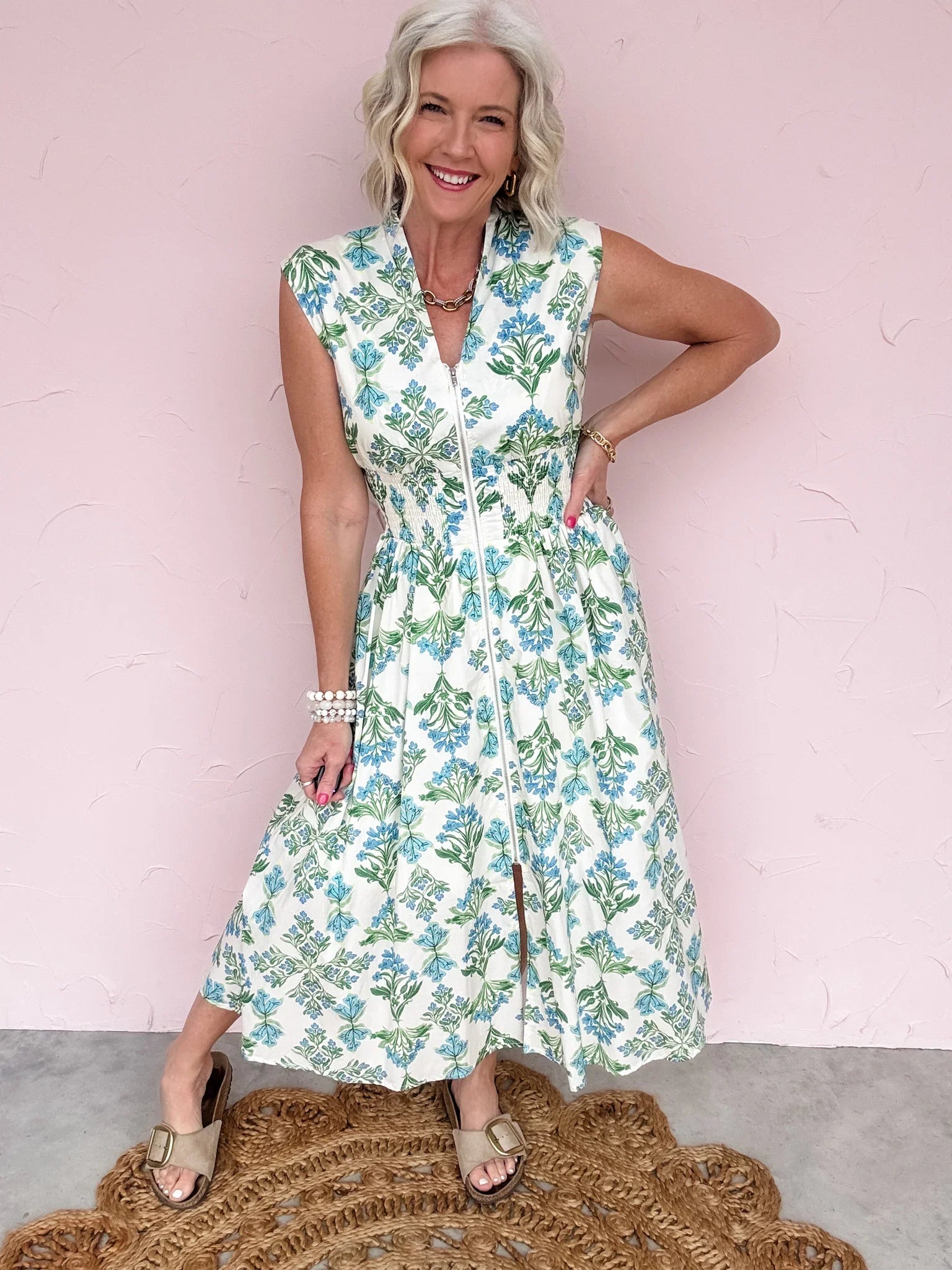 Blue Meadow Floral Dress - 30% OFF