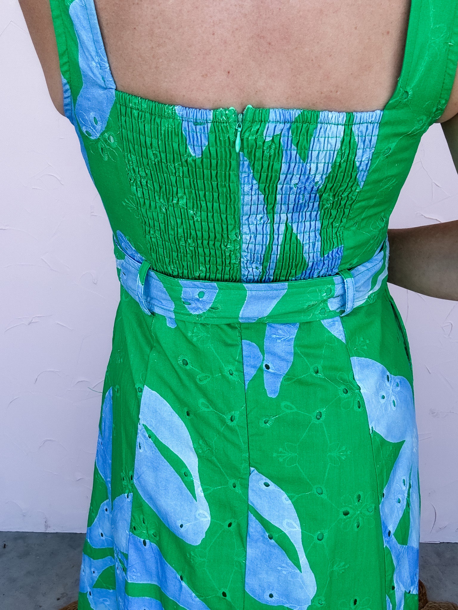 Emerald Tide Eyelet Dress