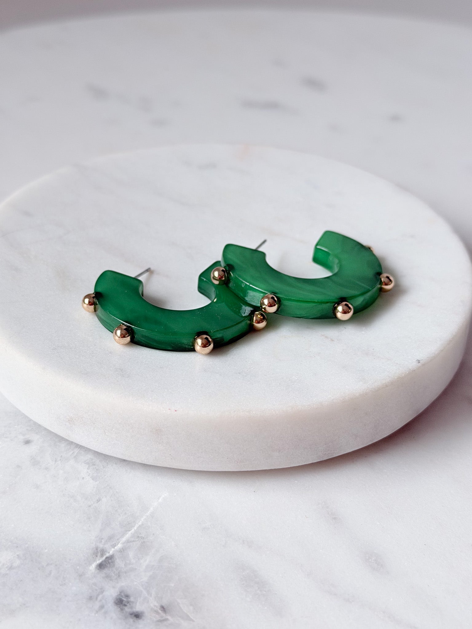 Circle Back Earrings | Green