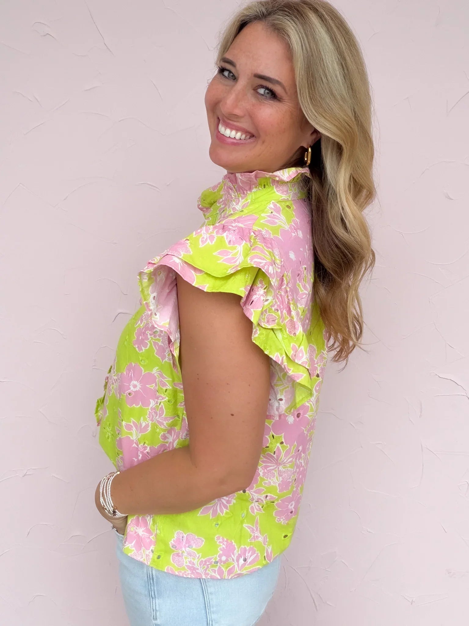 Pink Punch Ruffle Top