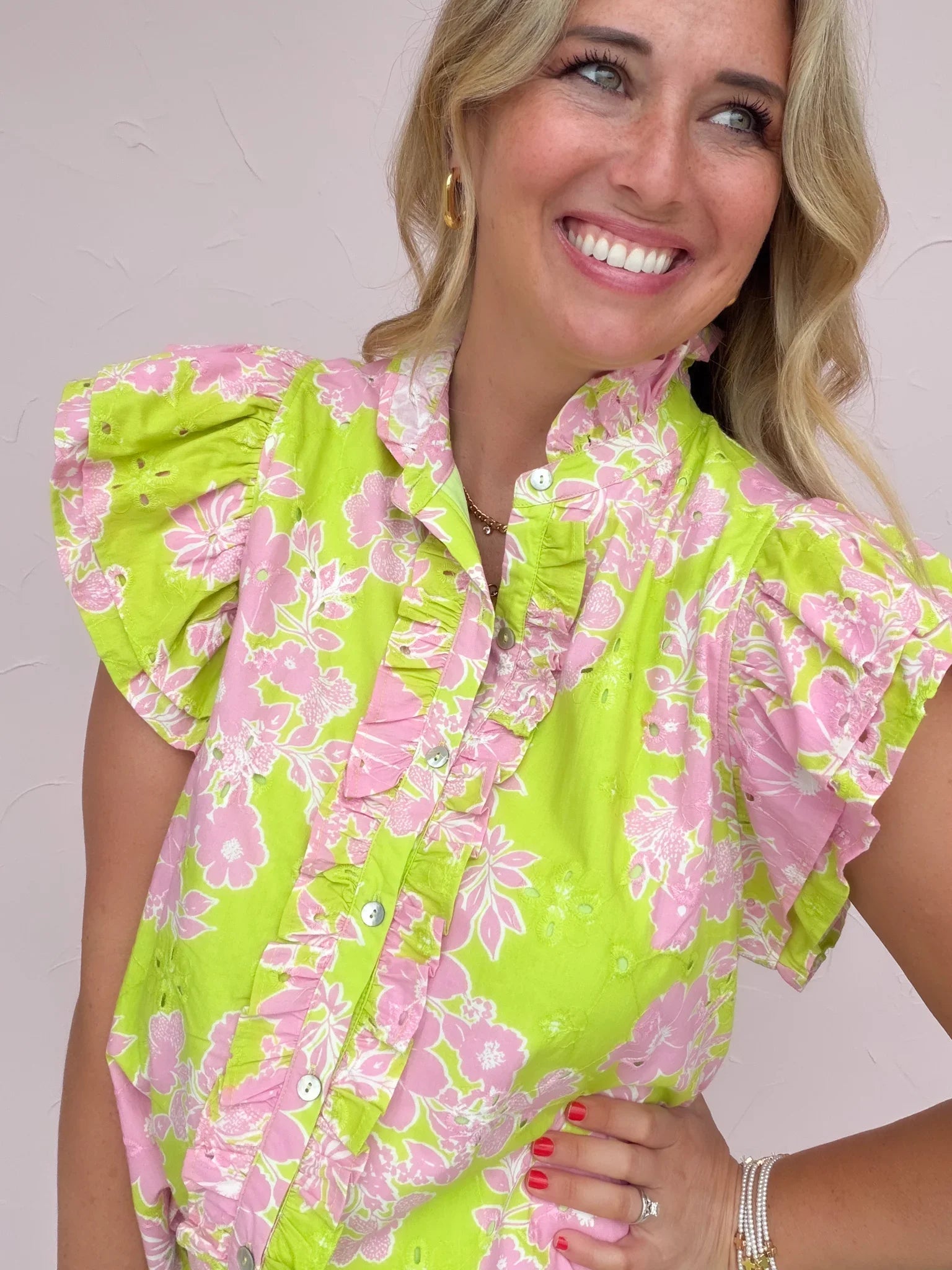 Pink Punch Ruffle Top