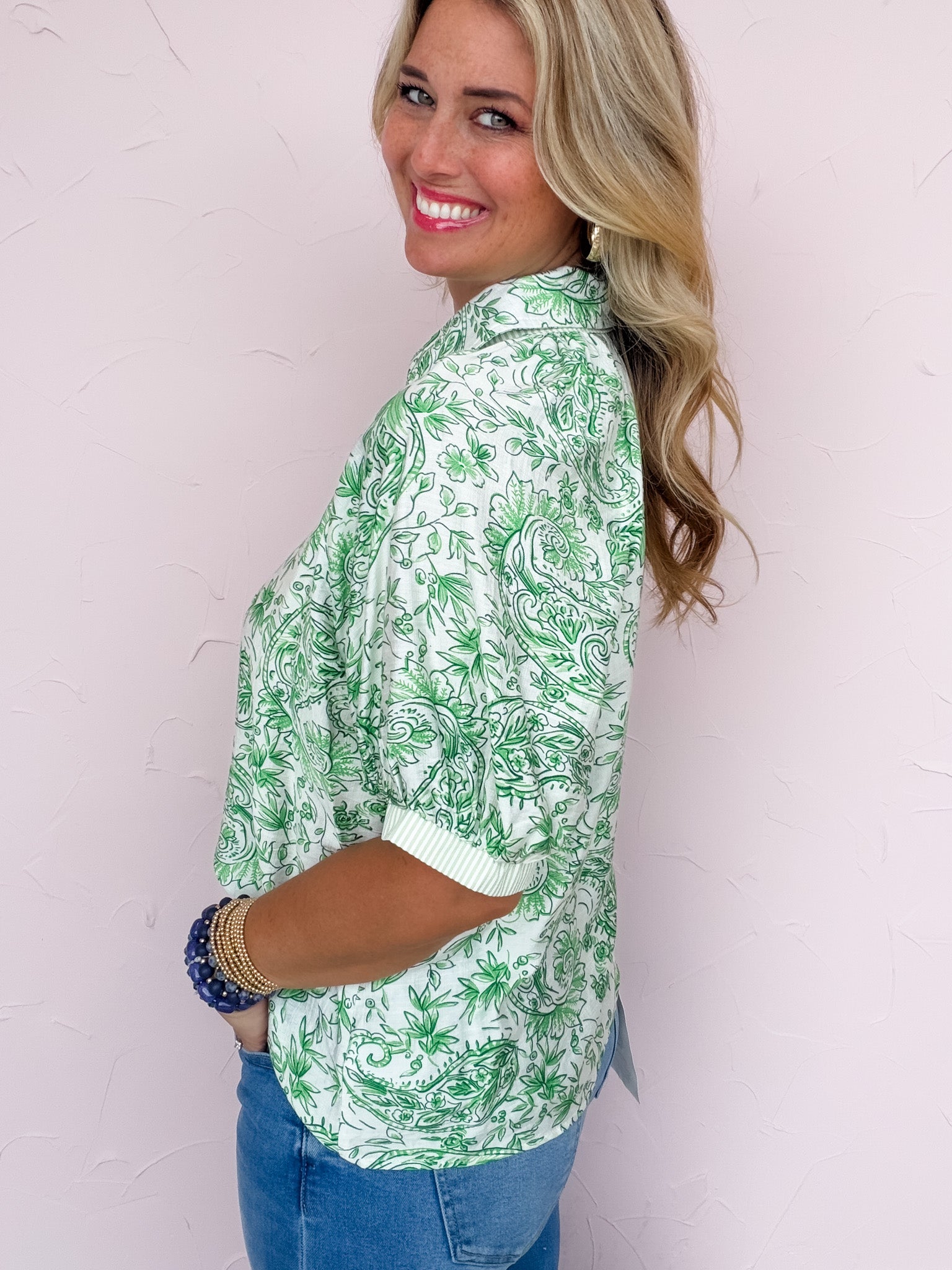Porcelain Bloom Button Down
