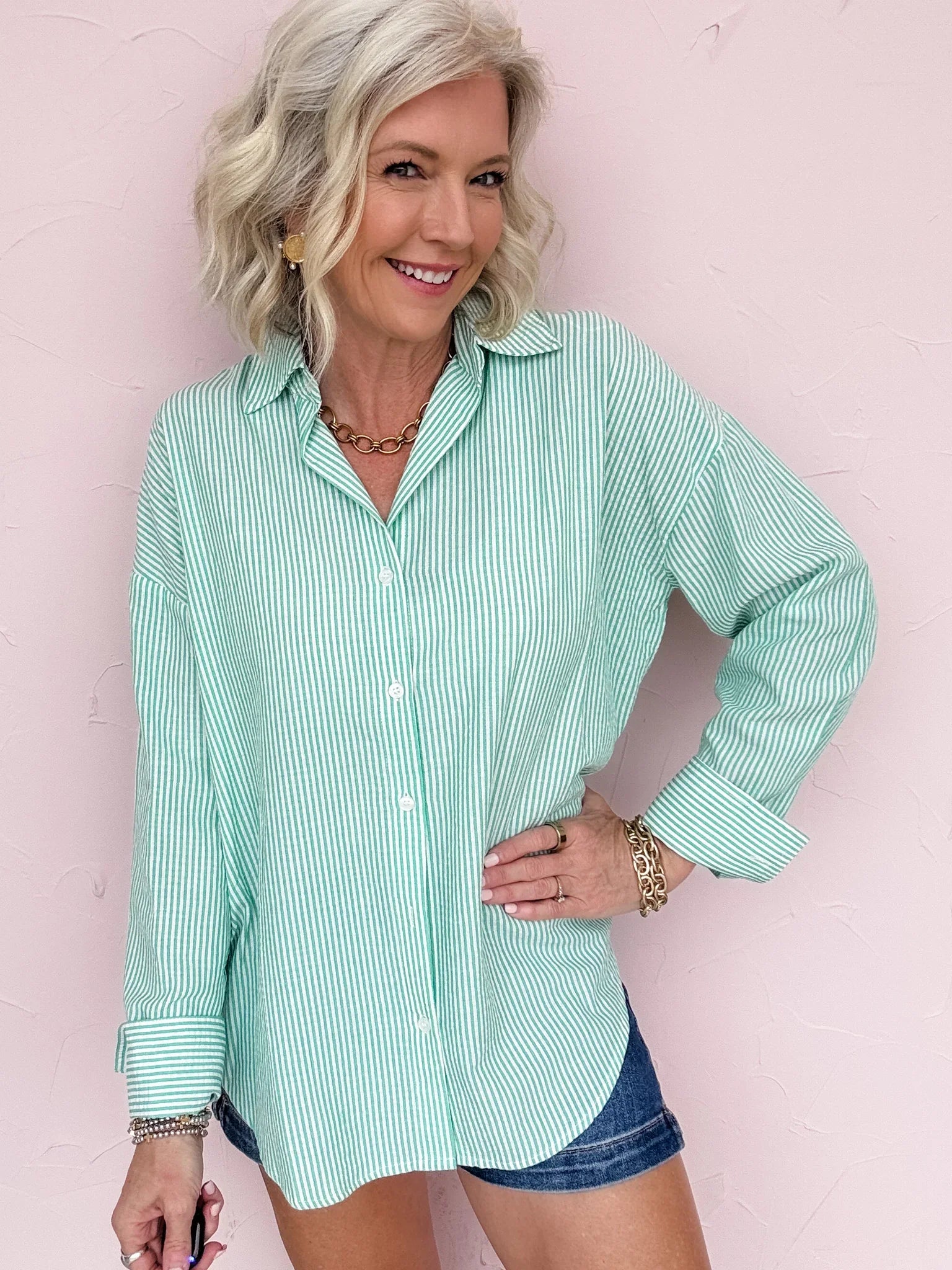 Simple Stripe Button Down