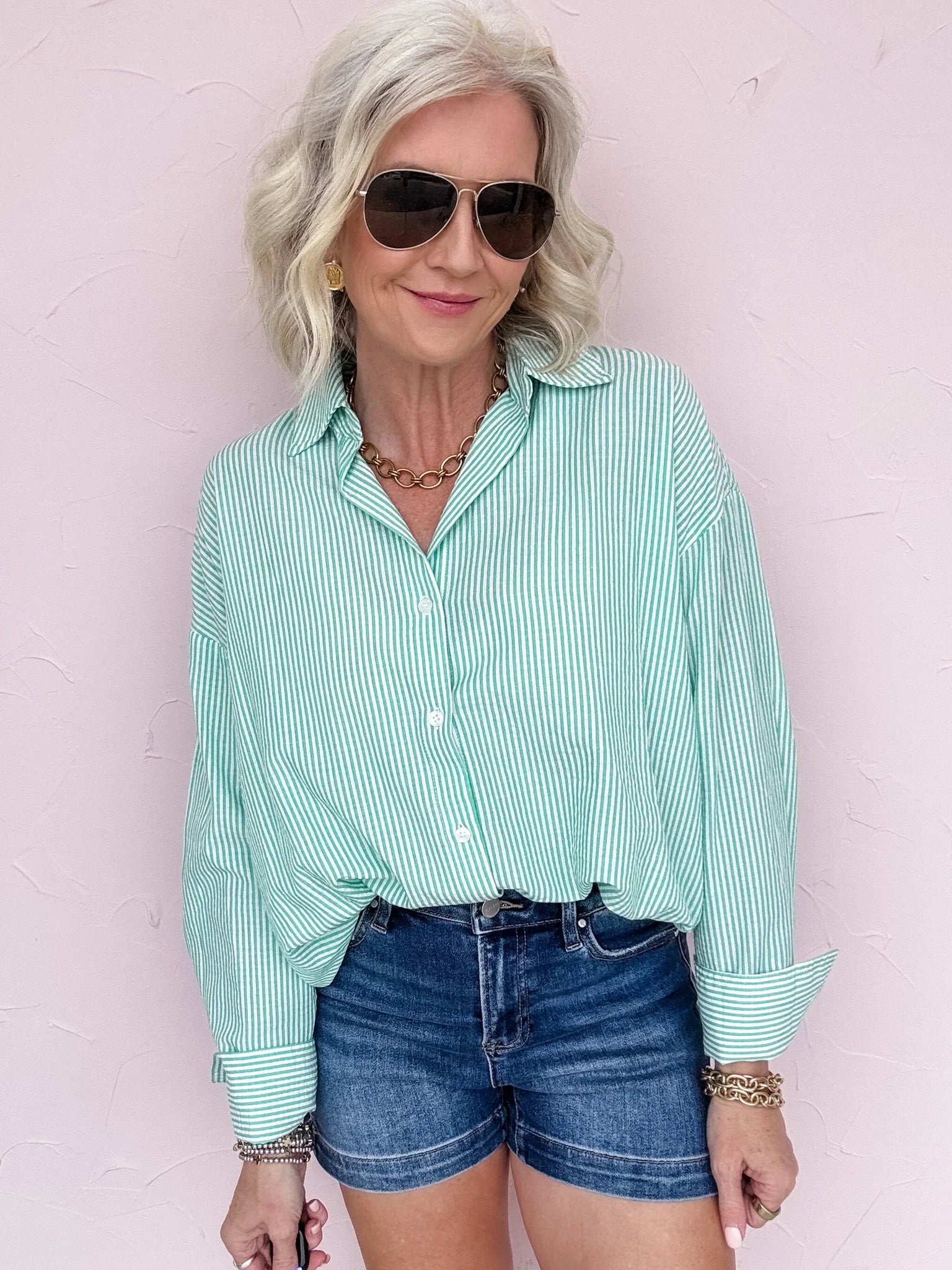 Simple Stripe Button Down