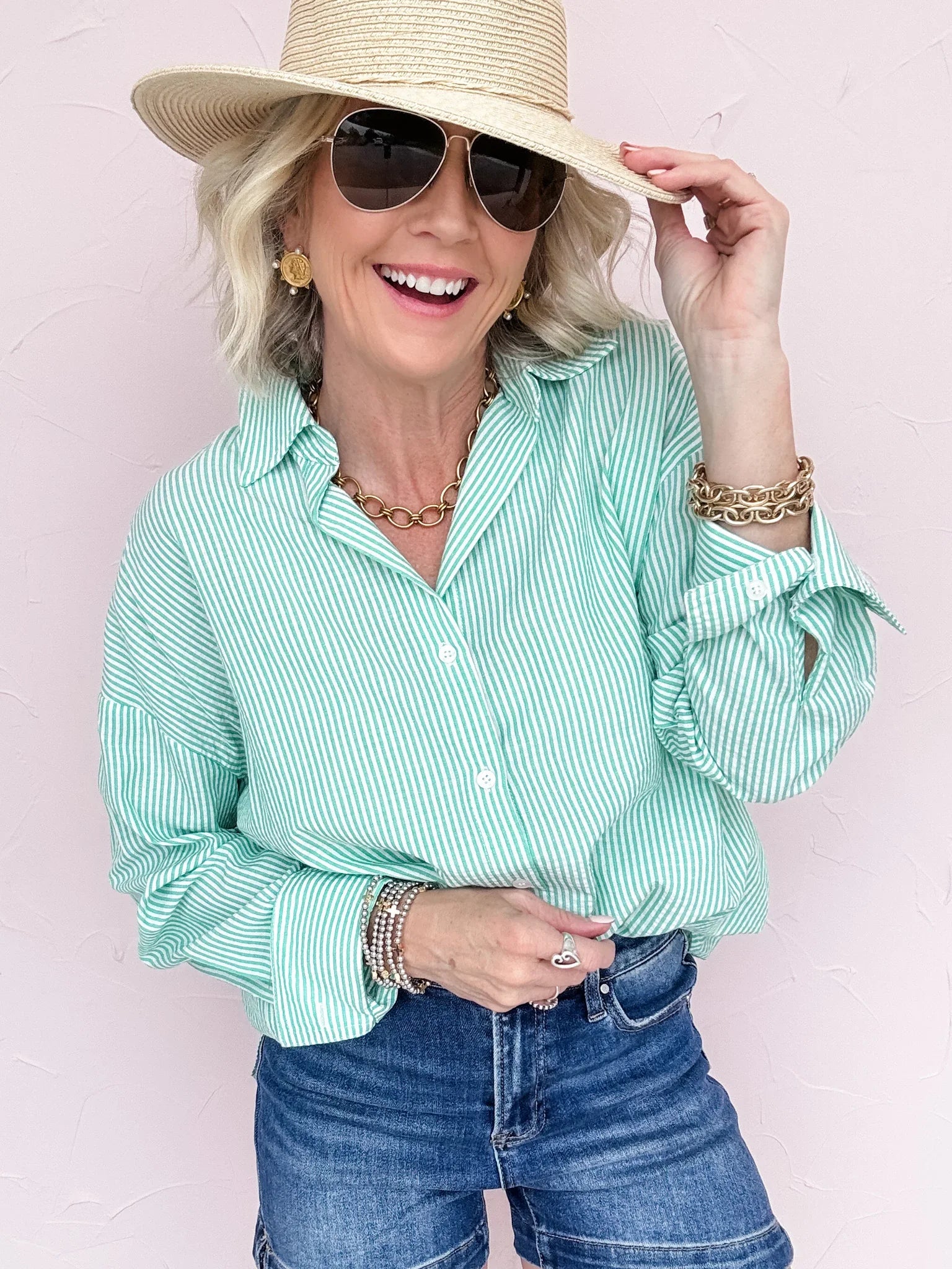 Simple Stripe Button Down