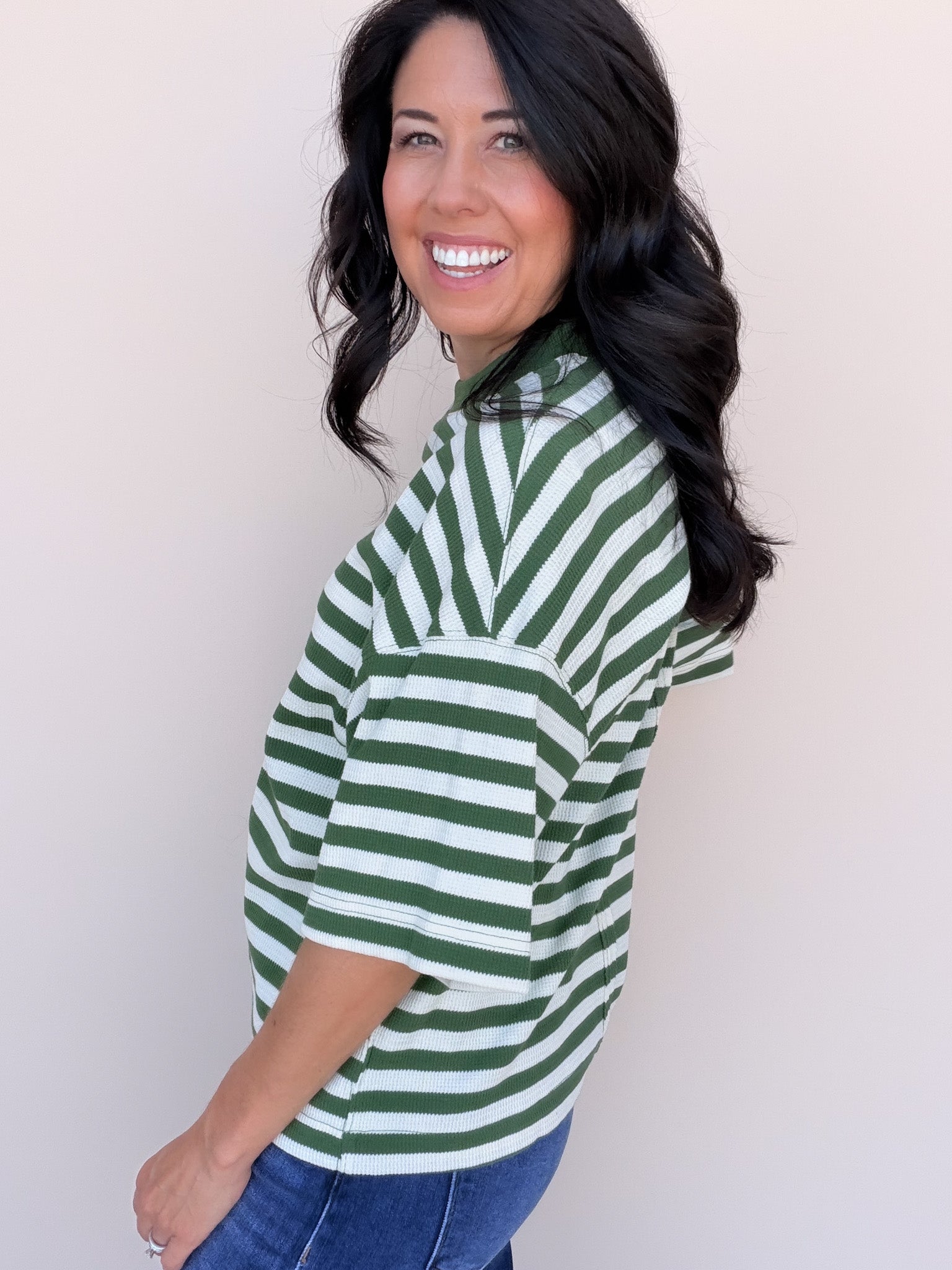 Rally Stripe Tee | Hunter Green
