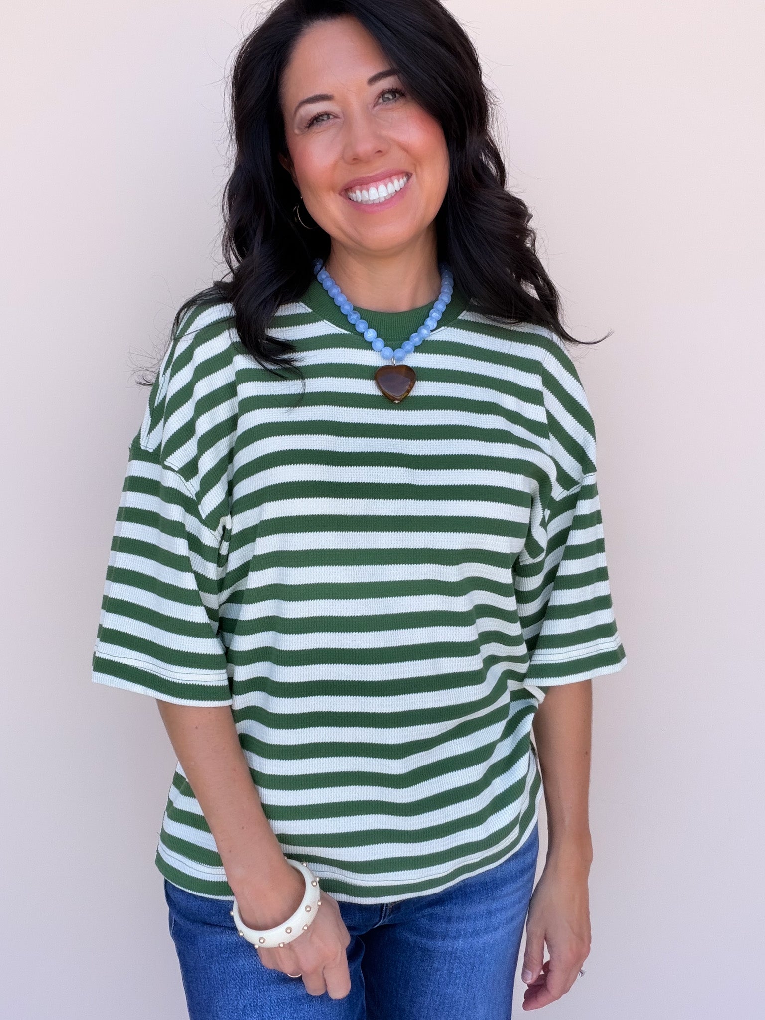 Rally Stripe Tee | Olive