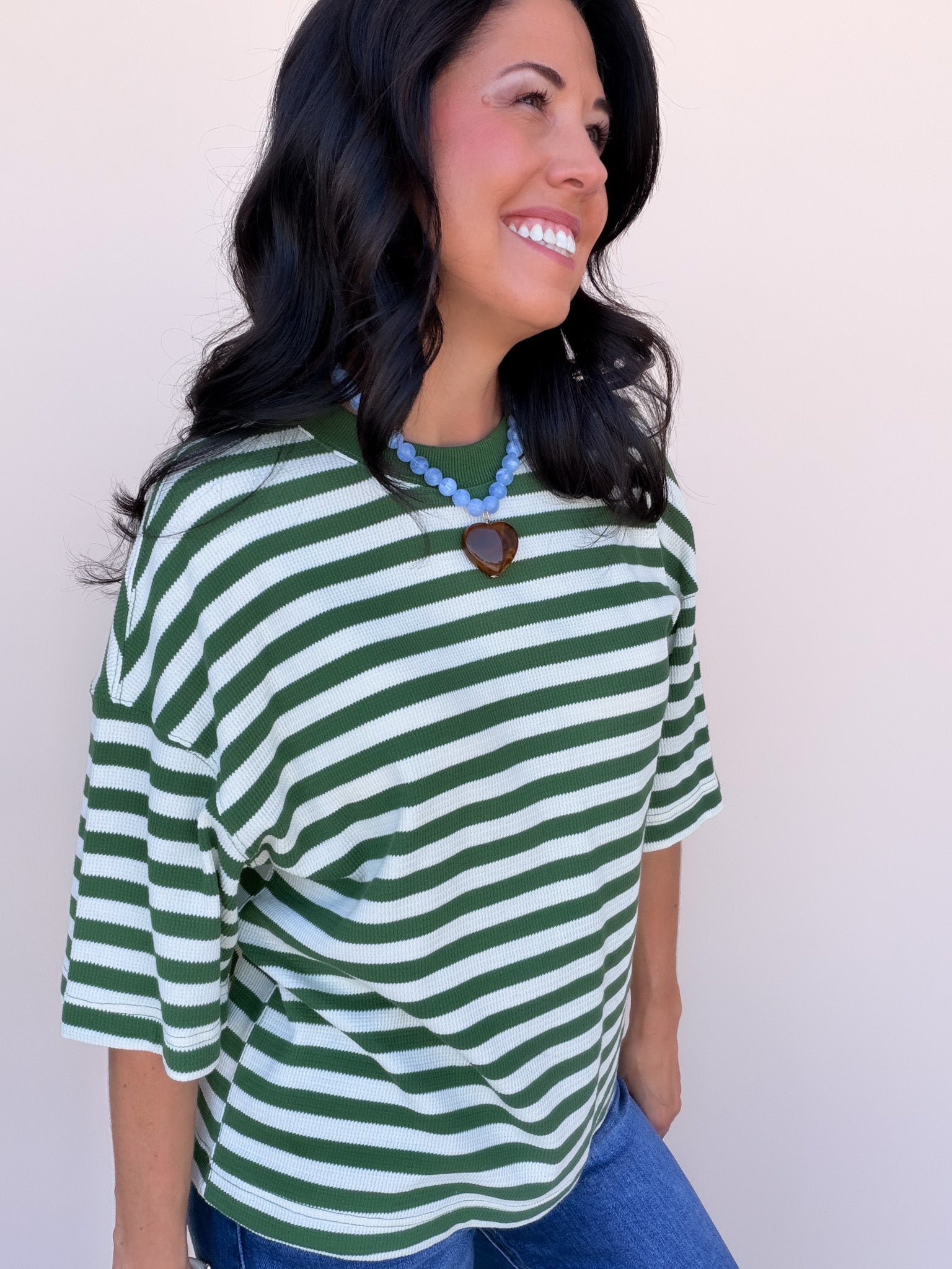 Rally Stripe Tee | Olive