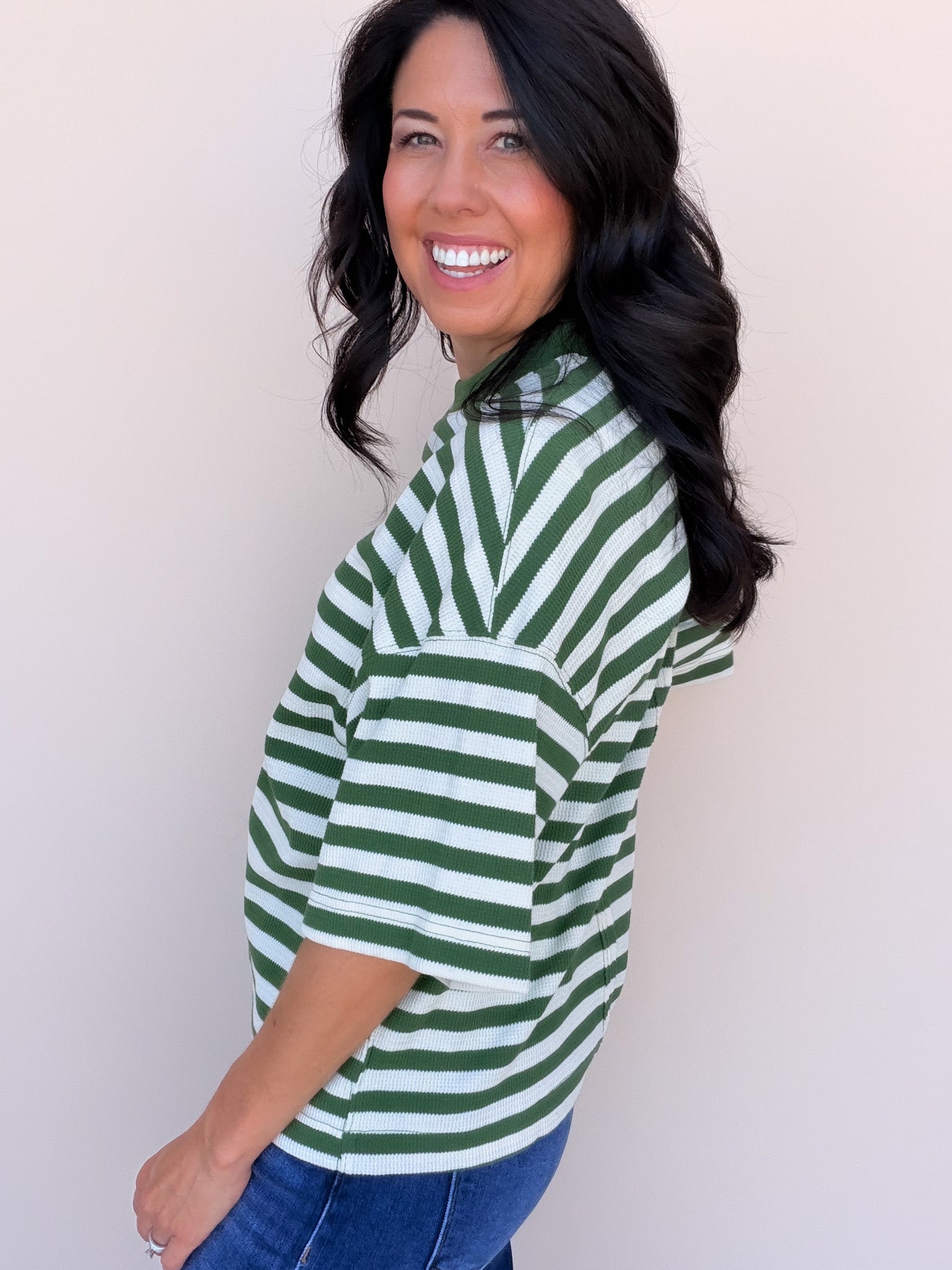 Rally Stripe Tee | Olive