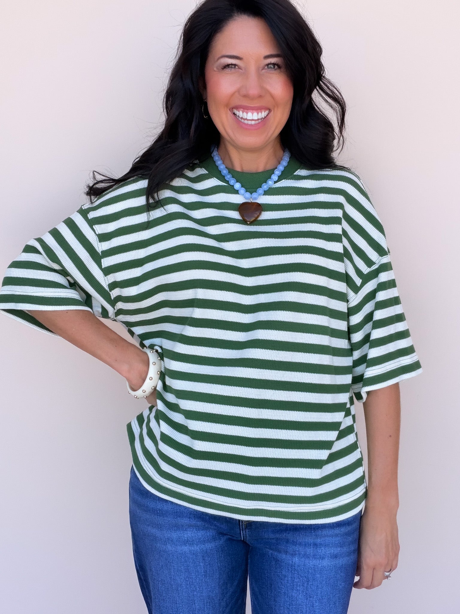 Rally Stripe Tee | Olive