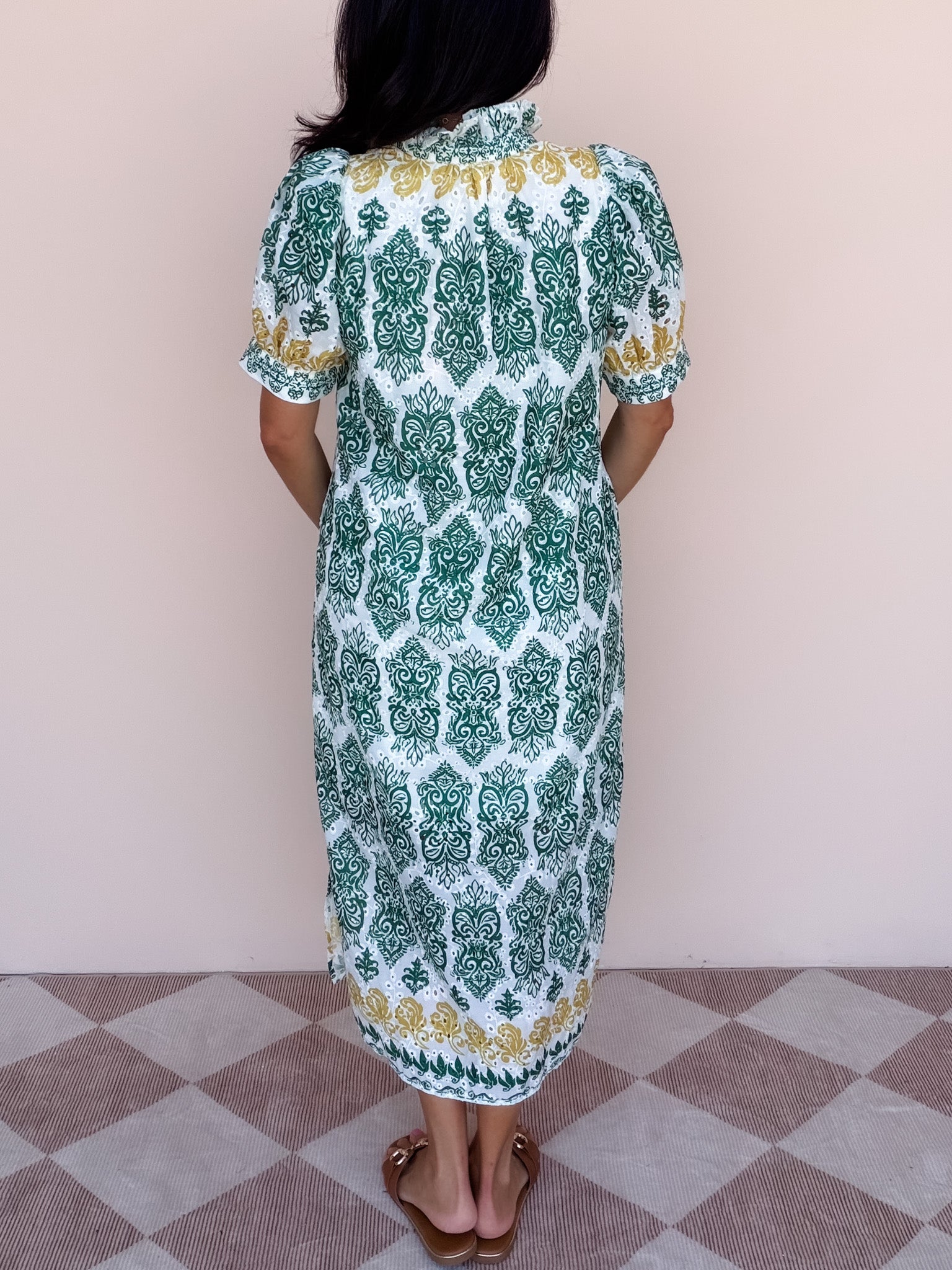 Paisley Eyelet Dress | Hunter Green