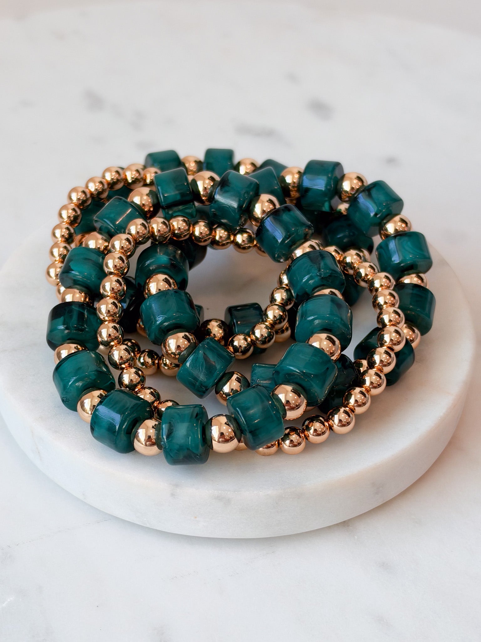 Evergreen Glam Bracelet Set
