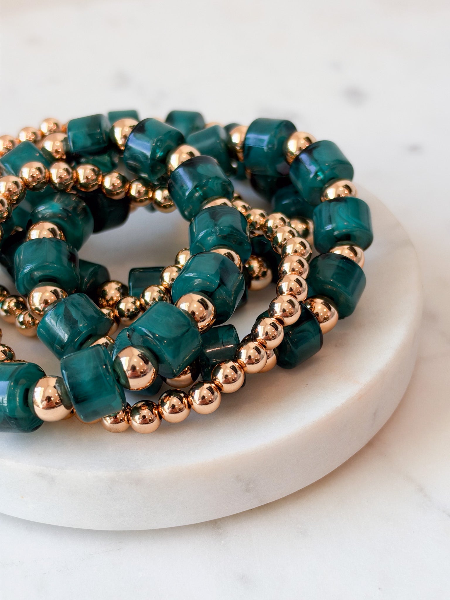 Evergreen Glam Bracelet Set