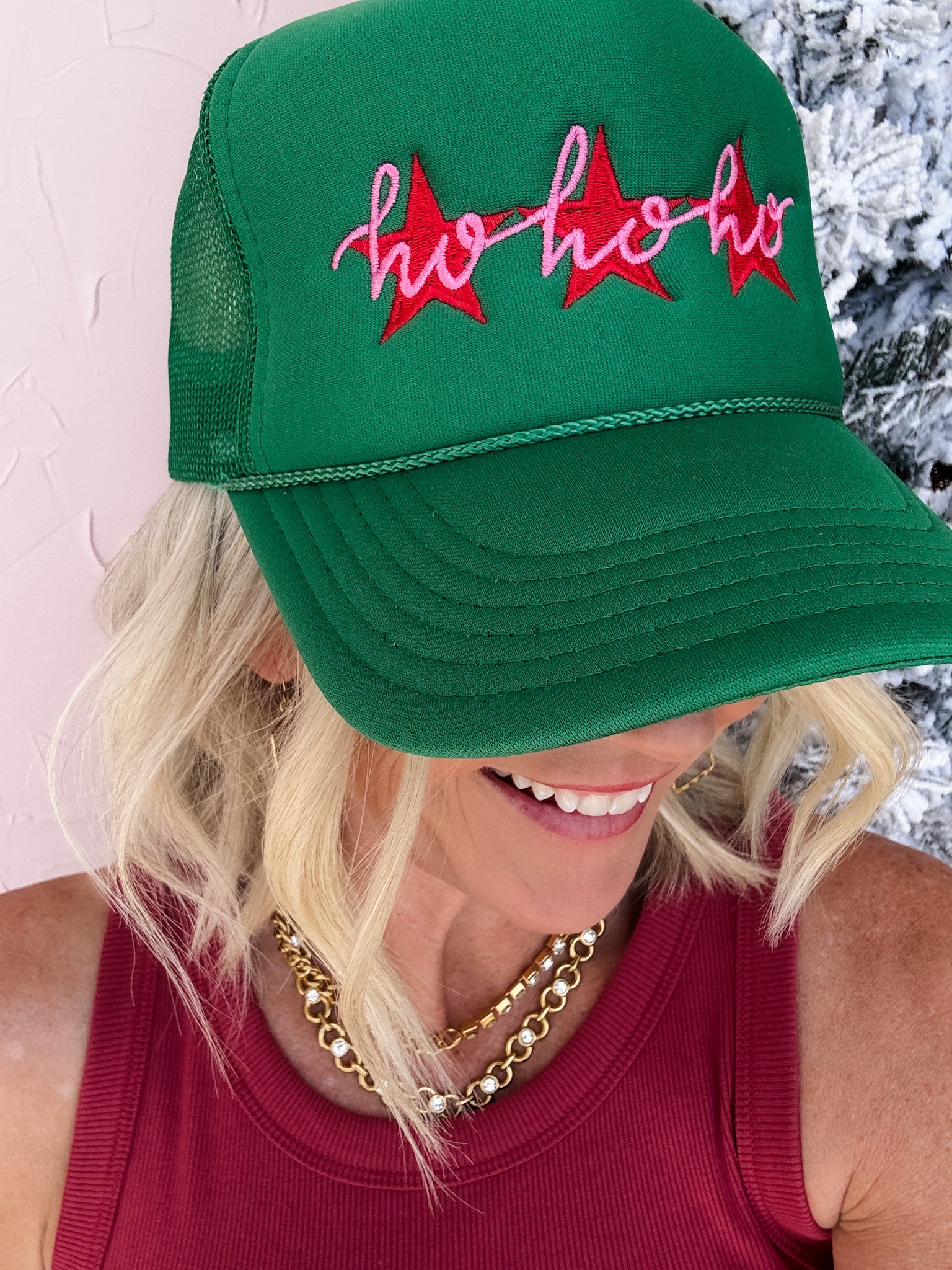 Ho Ho Ho Embroidered Trucker