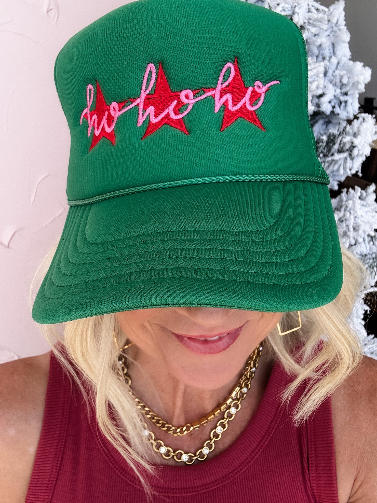 Ho Ho Ho Embroidered Trucker