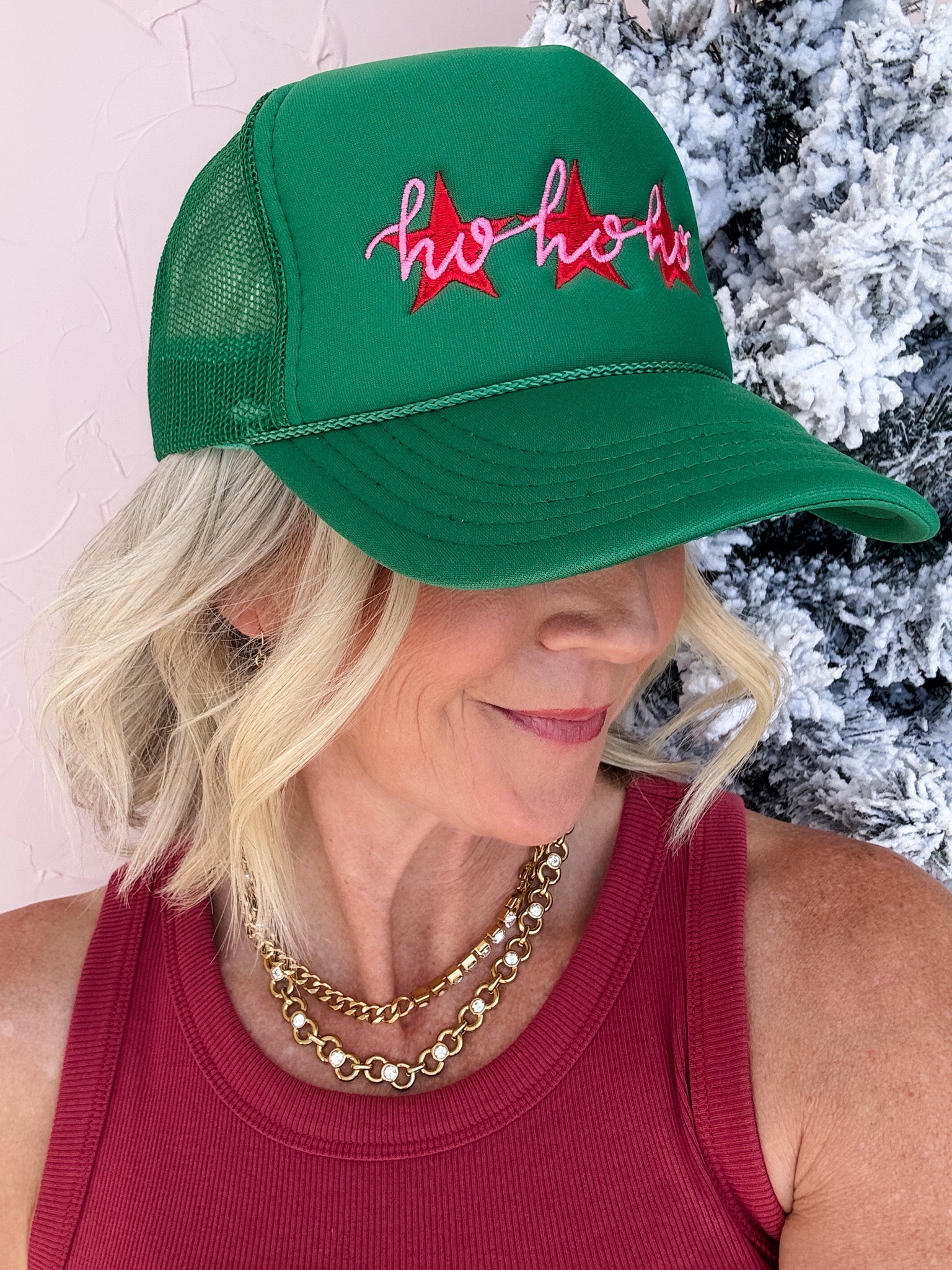 Ho Ho Ho Embroidered Trucker