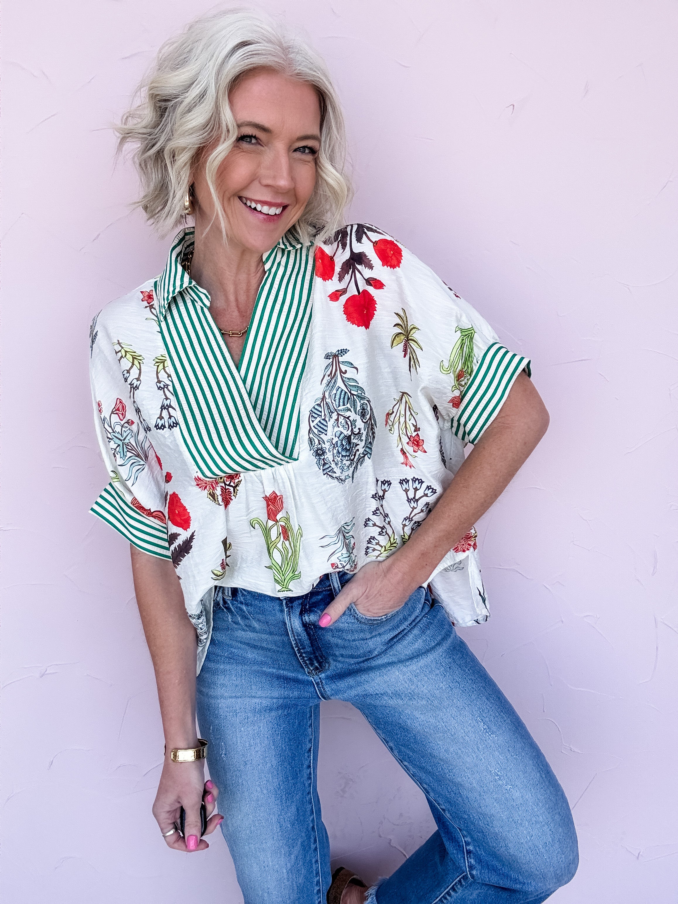 Spring Sketch Floral Top