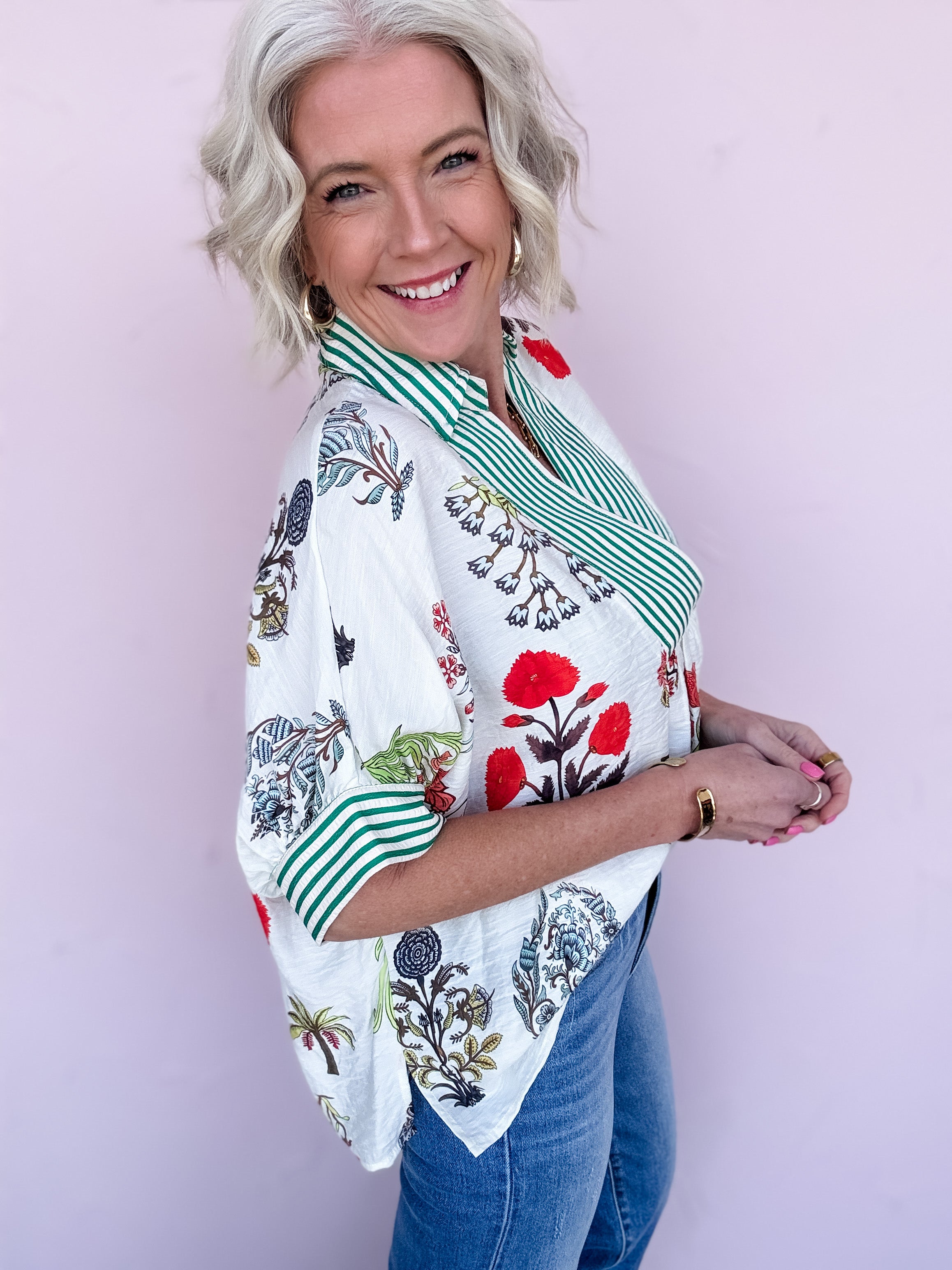 Spring Sketch Floral Top