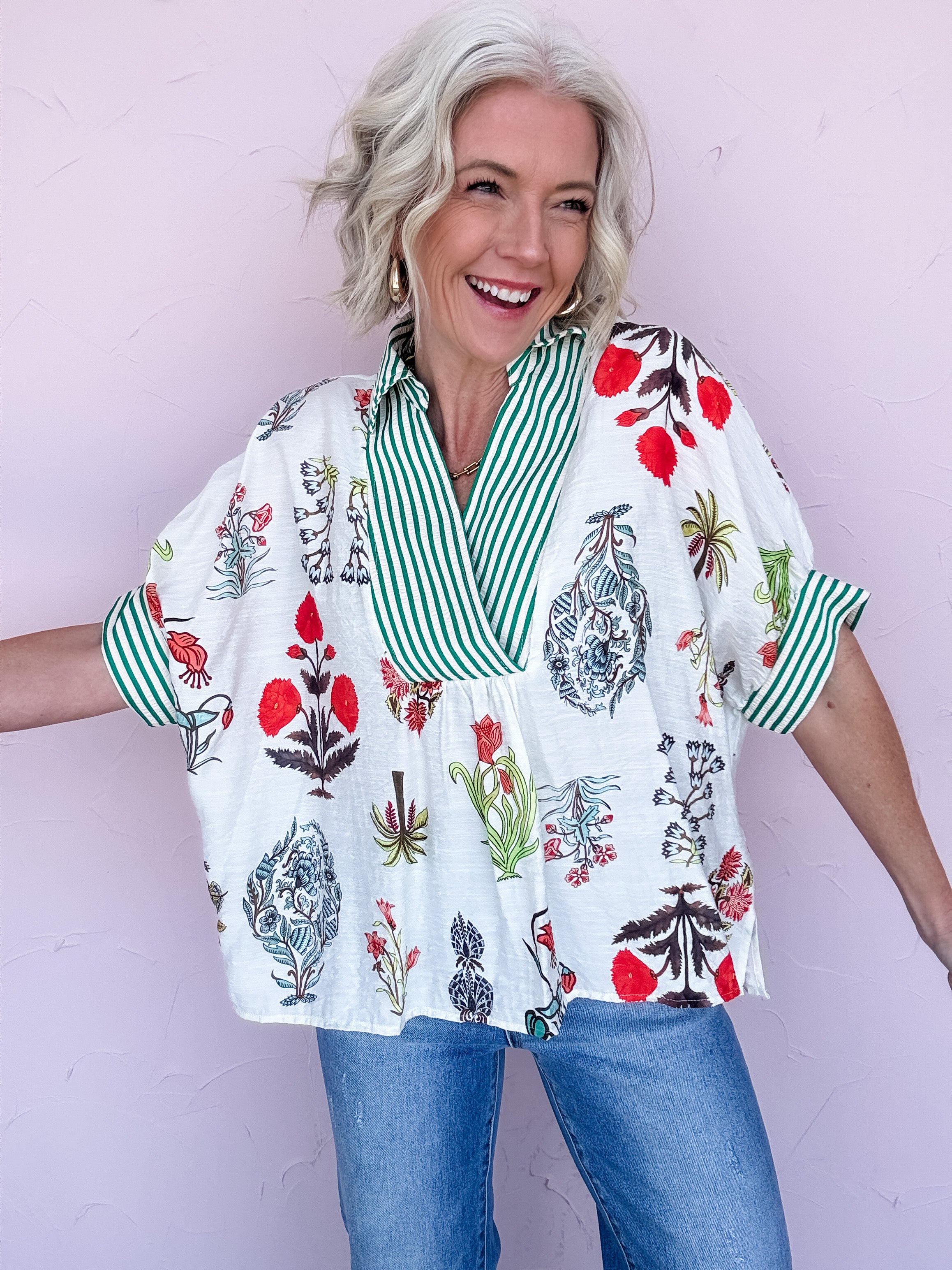 Spring Sketch Floral Top