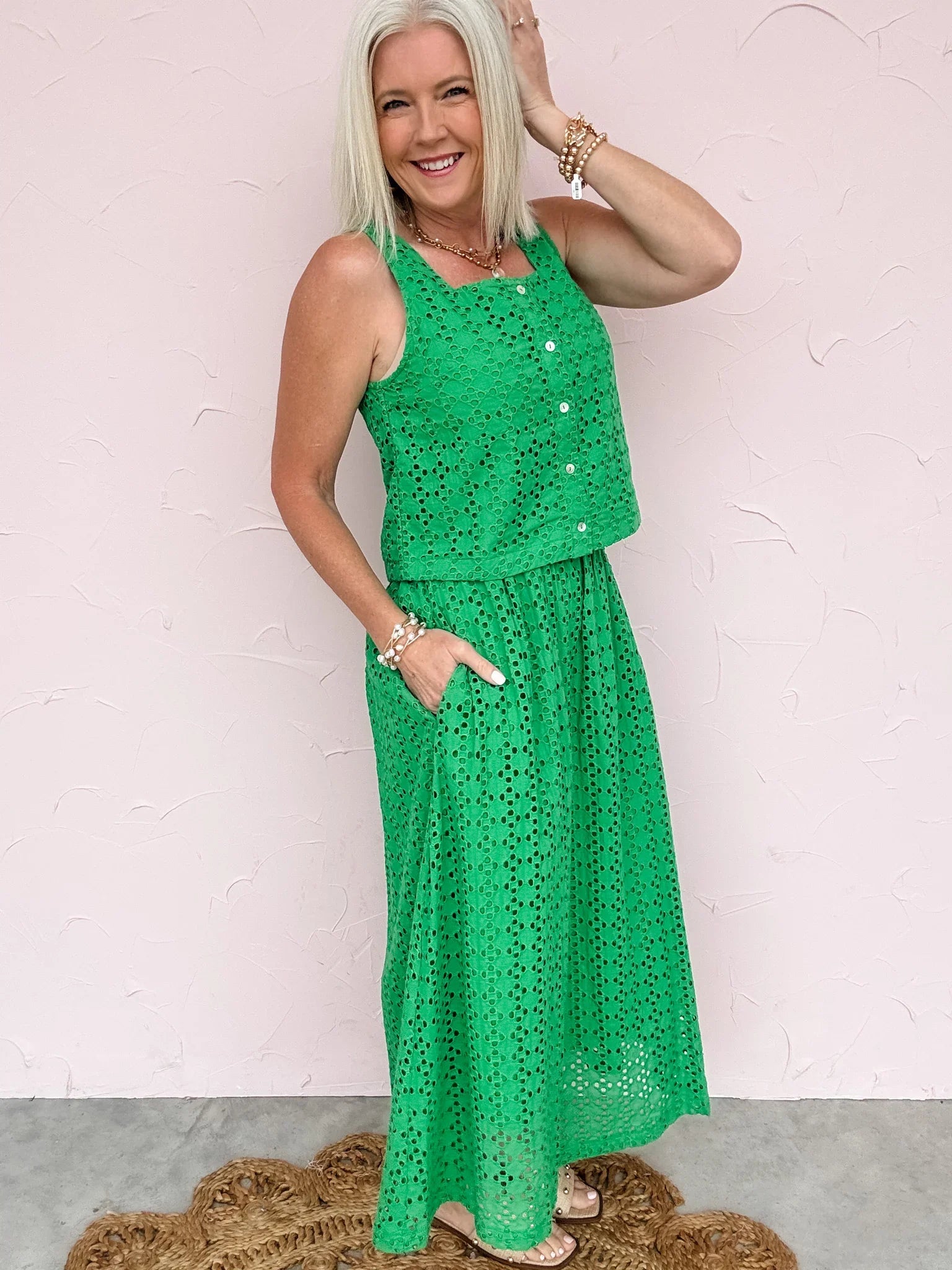 Palm Grove Eyelet Skirt
