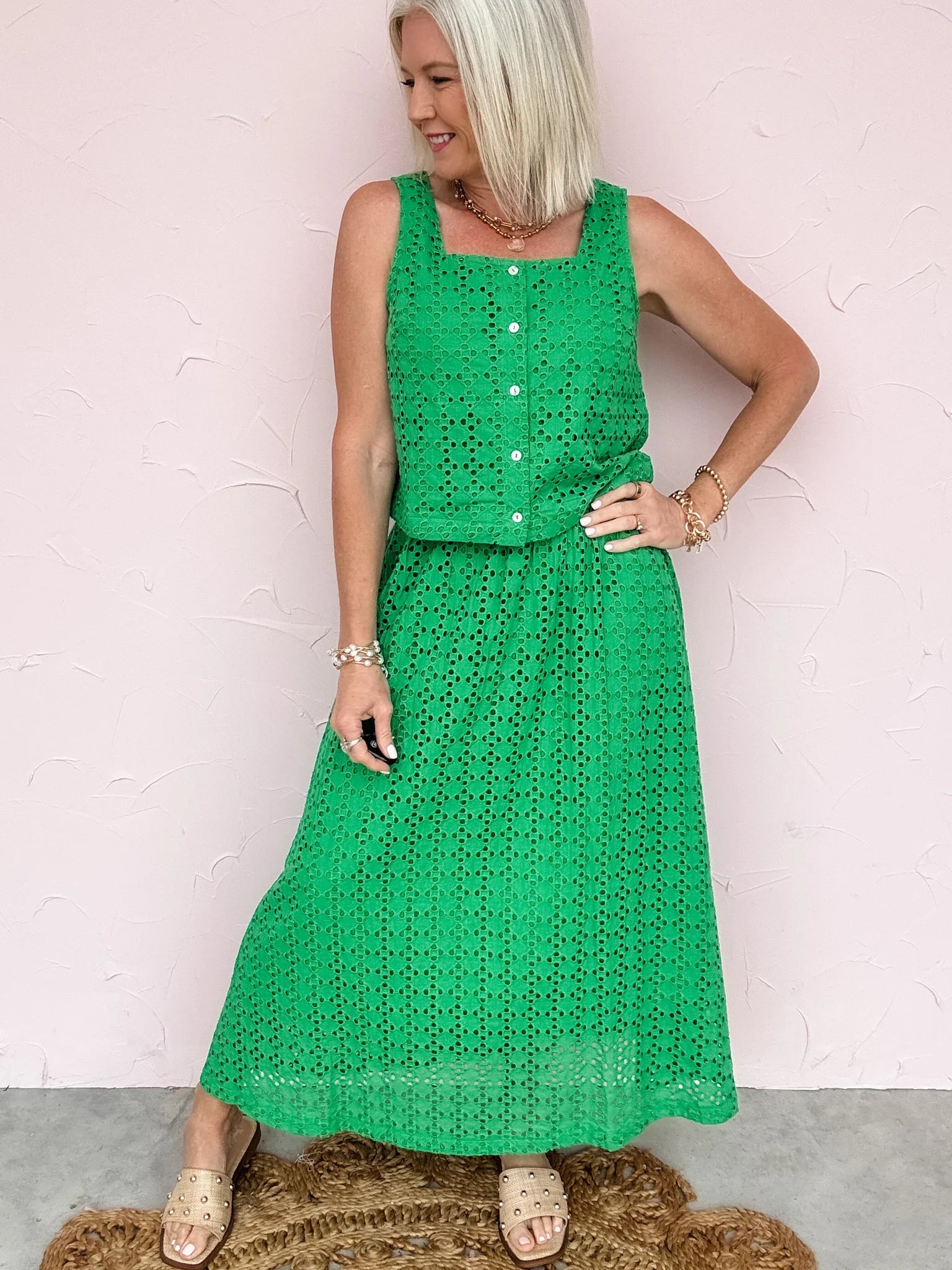 Palm Grove Eyelet Skirt
