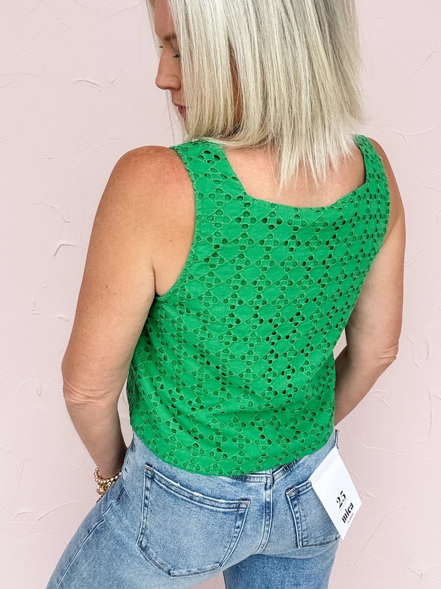 Palm Grove Eyelet Top