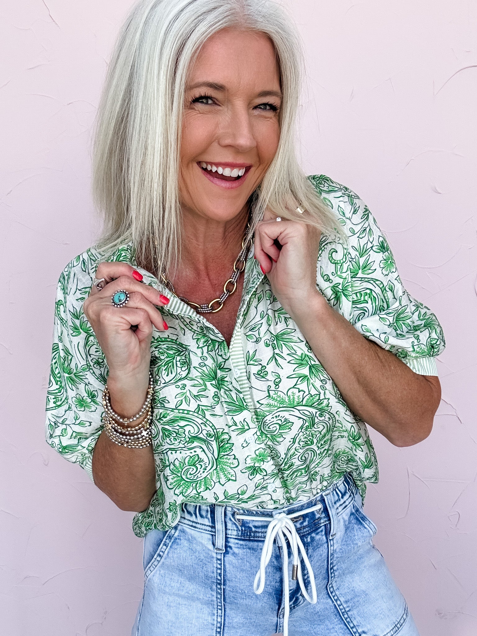 Porcelain Bloom Button Down
