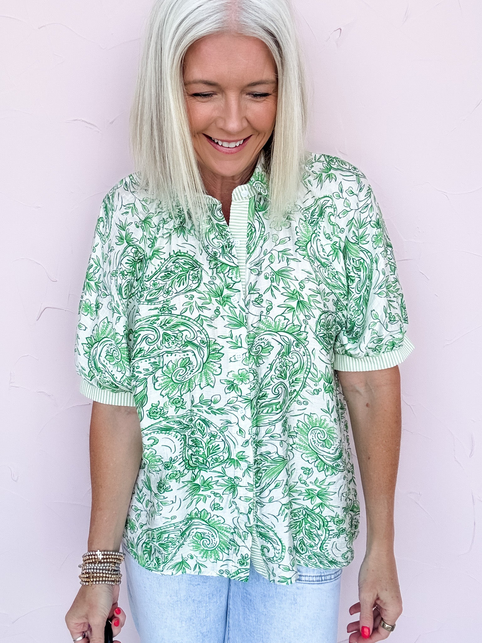 Porcelain Bloom Button Down