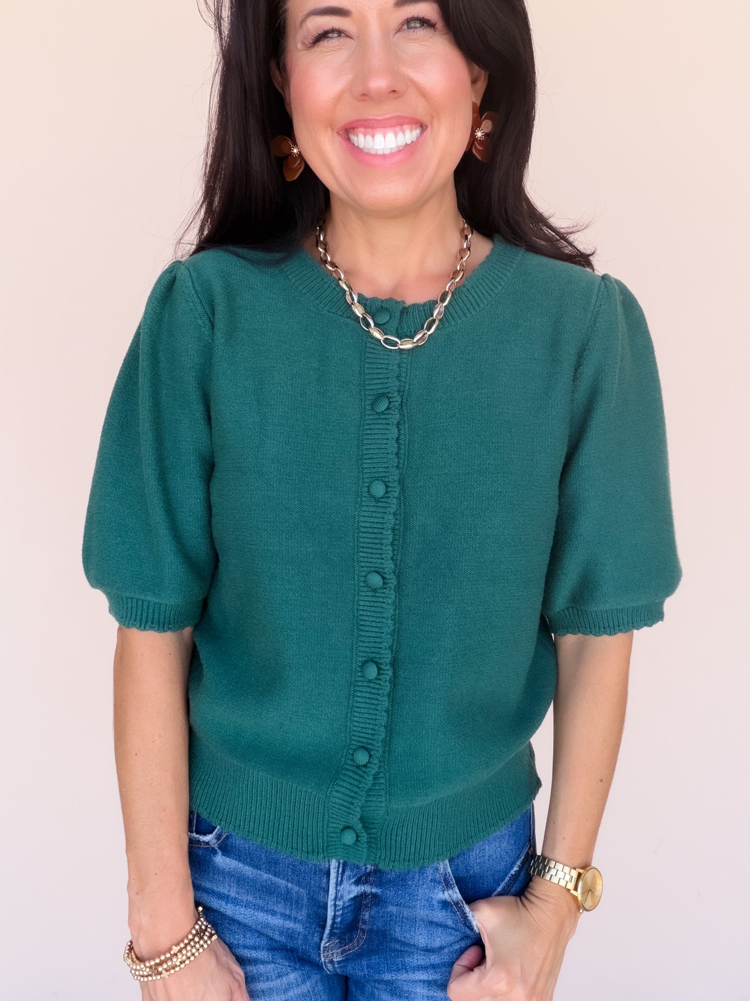 Sweet on the Edges Cardigan | Green