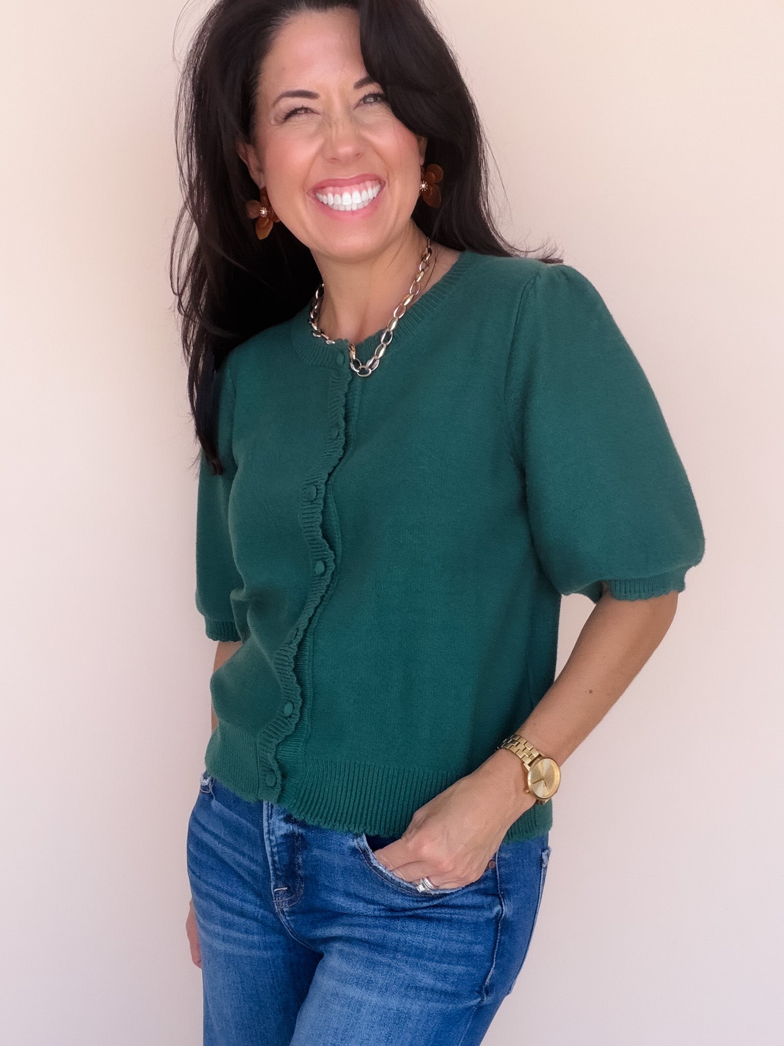 Sweet on the Edges Cardigan | Green